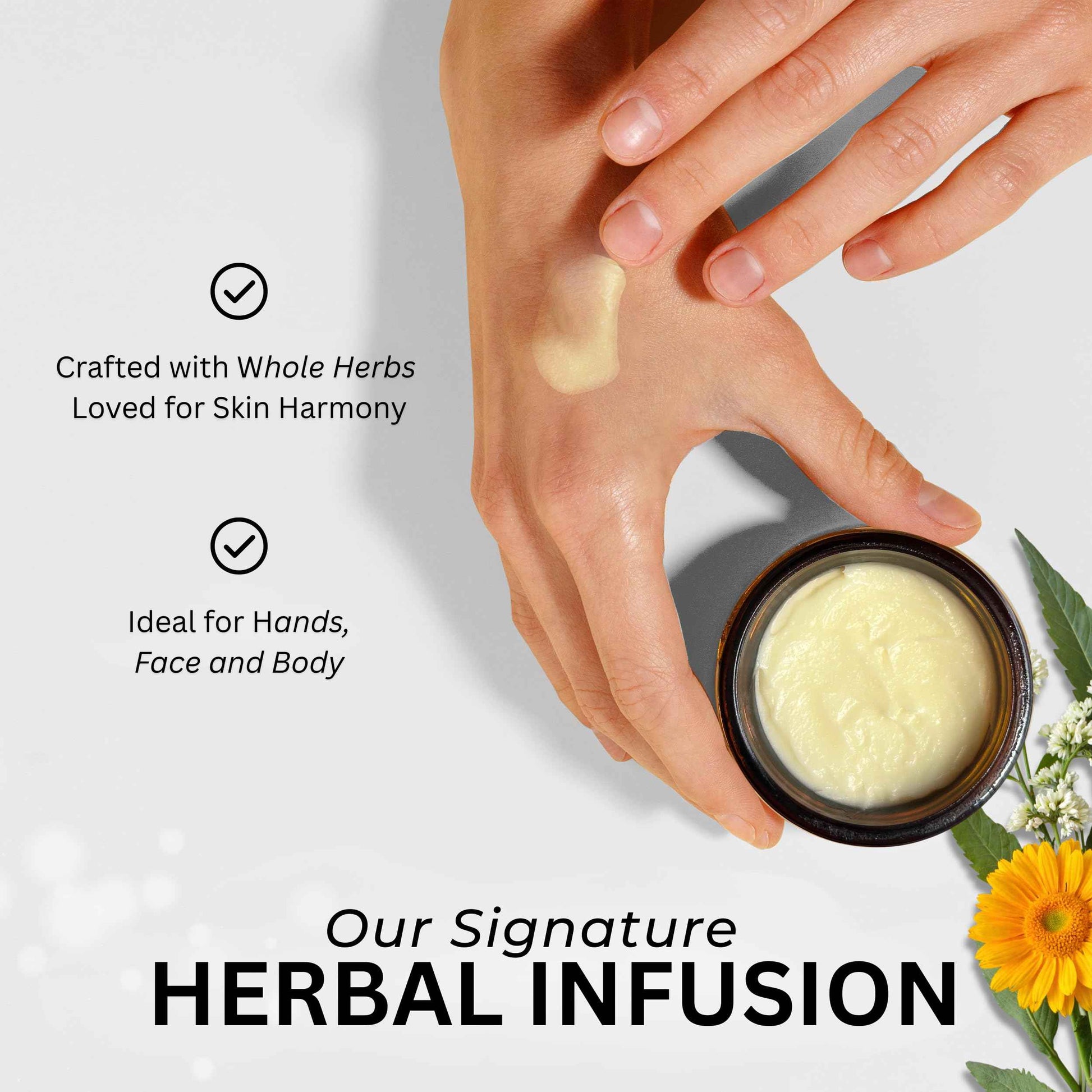 Greenstead Naturals Organic Beef Tallow for Skin – USDA-certified Whipped Tallow Balm for Skin Face and Body with Jojoba Oil and Cocoa Butter – Unscented and Herb-Infused – 2 oz.