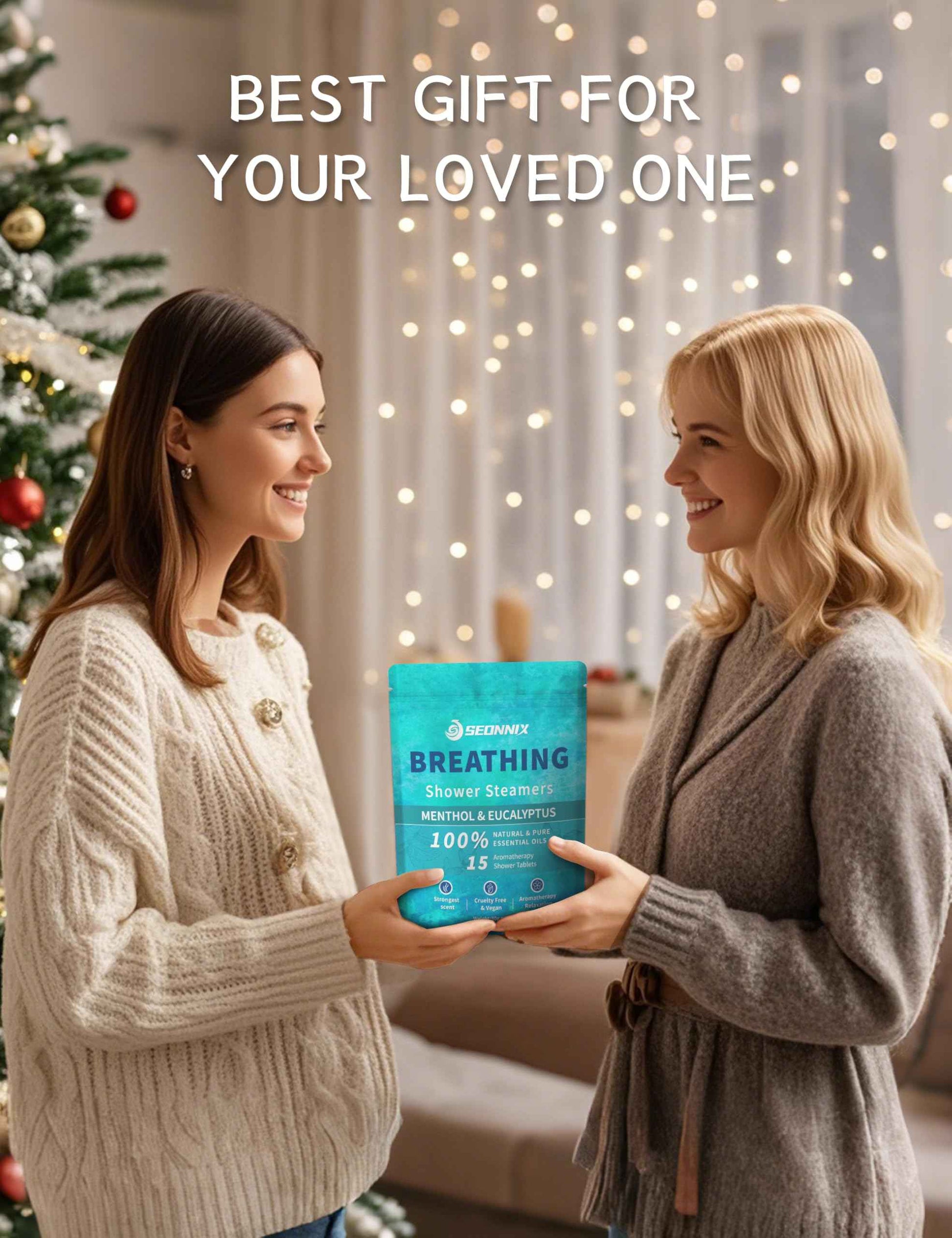 SEONNIX Shower Steamers Aromatherapy 15 Pack, Menthol & Eucalyptus Shower Bombs with Natural Essential Oils, Quick Relief Nasal Congestion, Relaxation & Self Care Gifts for Women & Men