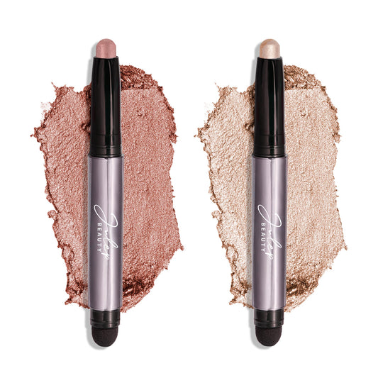 Julep Eyeshadow 101 Crème to Powder Waterproof Eyeshadow Stick Duo, Pearl Shimmer and Rose Shimmer