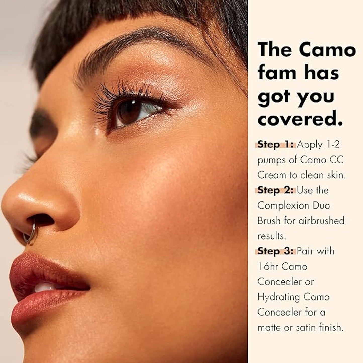 e.l.f. Camo CC Cream, SPF 30 Color-Correcting Medium-To-Full Coverage Face Foundation, Delivers An Airbrushed Finish, Vegan & Cruelty-Free, Deep 530 W