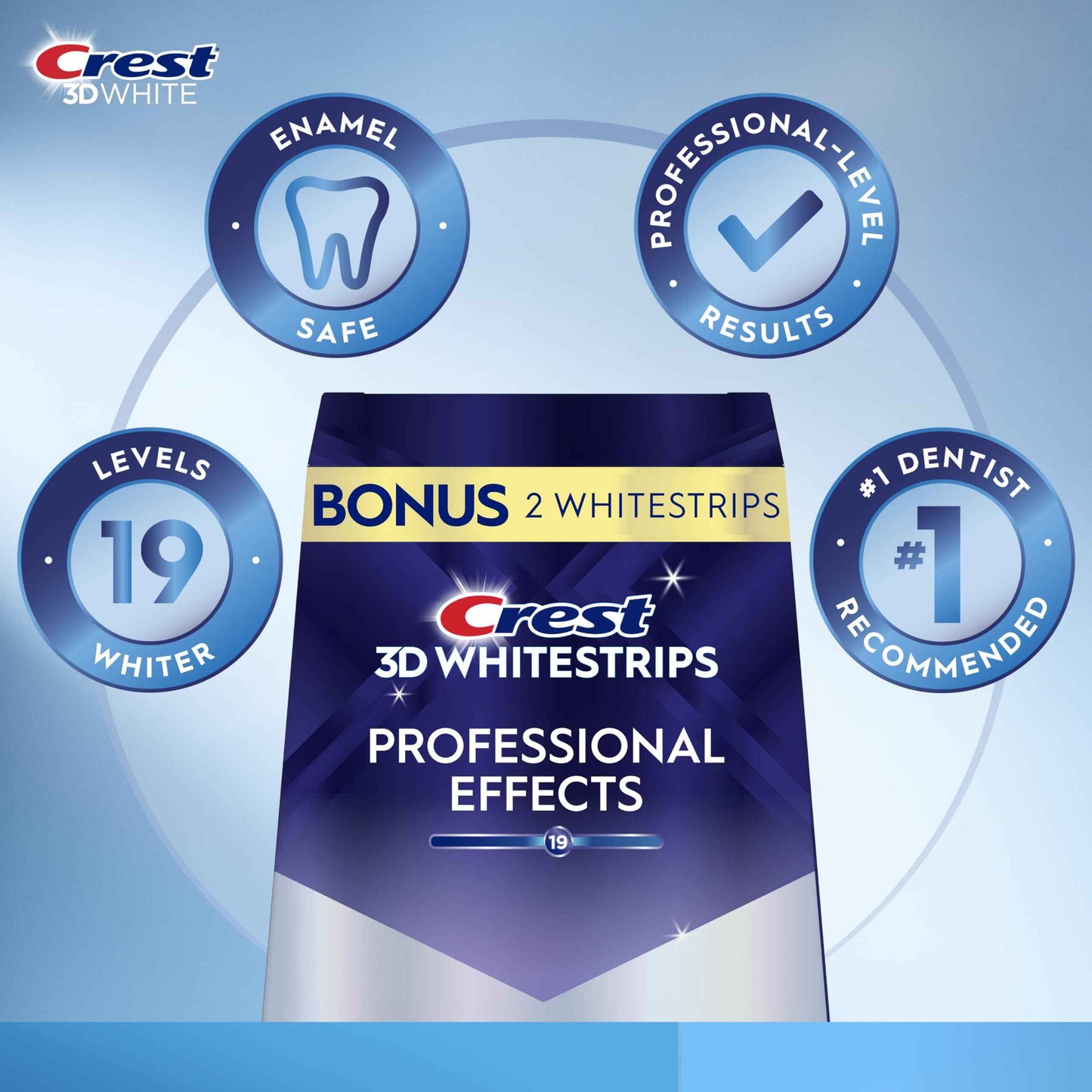 Crest 3D Whitestrips Professional Effects – Teeth Whitening Kit, 22 Treatments (20 + 2 Bonus), Each with 1 Upper/1Lower, 44 Strips – Crest 3DWhite Teeth Whitening Strips