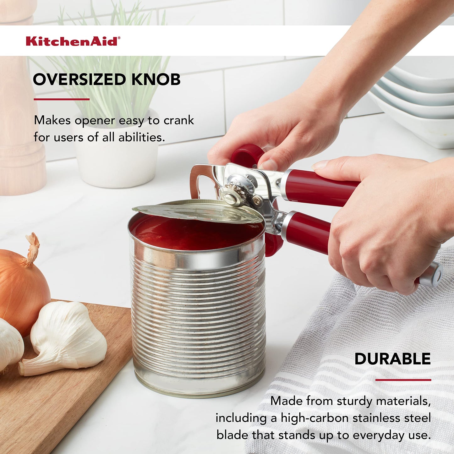 KitchenAid Classic Multifunction Can Opener / Bottle Opener, 8.34-Inch, Empire Red