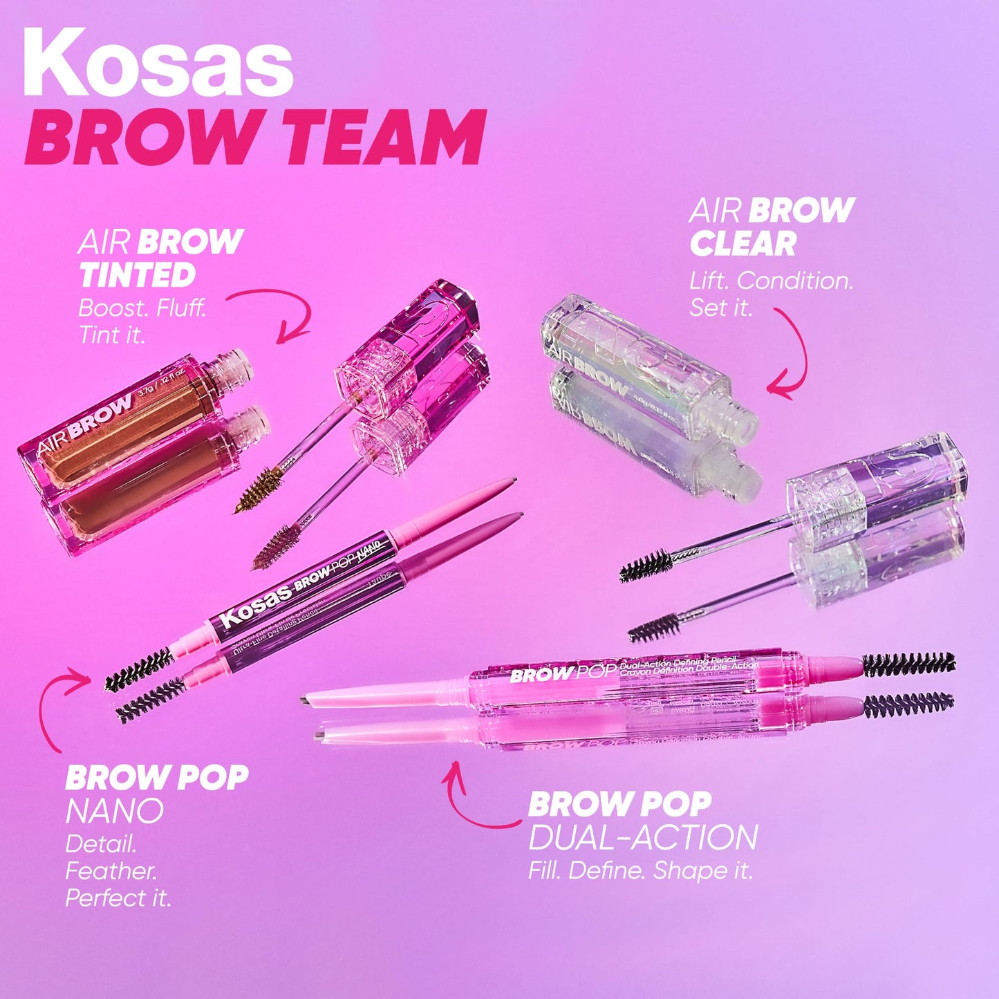 Kosas Brow Pop Nano - Ultra-Fine 1mm Brow Pencil Precision Tip - Natural-Looking Eyebrows with Finest Hairlike Stroke, Featherly Effect - All Day Wear, Hypoallergenic, Safe for Sensitive Skin - Taupe