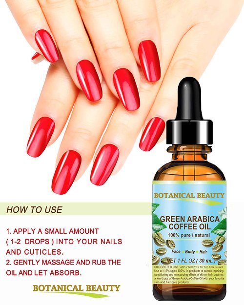 Botanical Beauty GREEN ARABICA COFFEE OIL Brazilian 100% Pure Virgin Unrefined for Face, Skin, Hair, Lip, Nails. Anti - Aging Face Oil (2 Fl Oz)