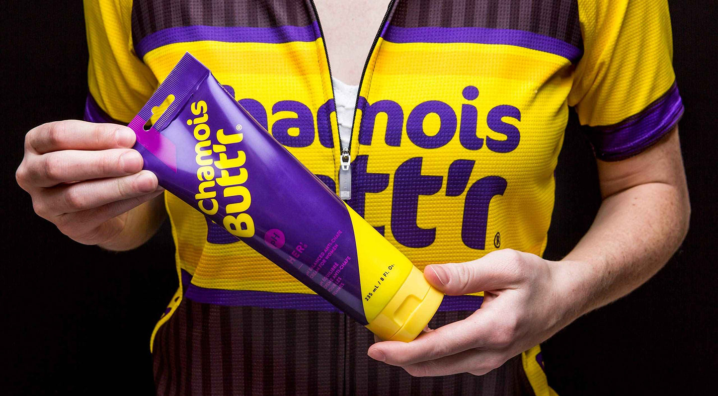 Chamois Butt'r Original Anti-Chafe Cream, 8 oz Tube & Her' Anti-Chafe Cream, 8 Ounce Tube