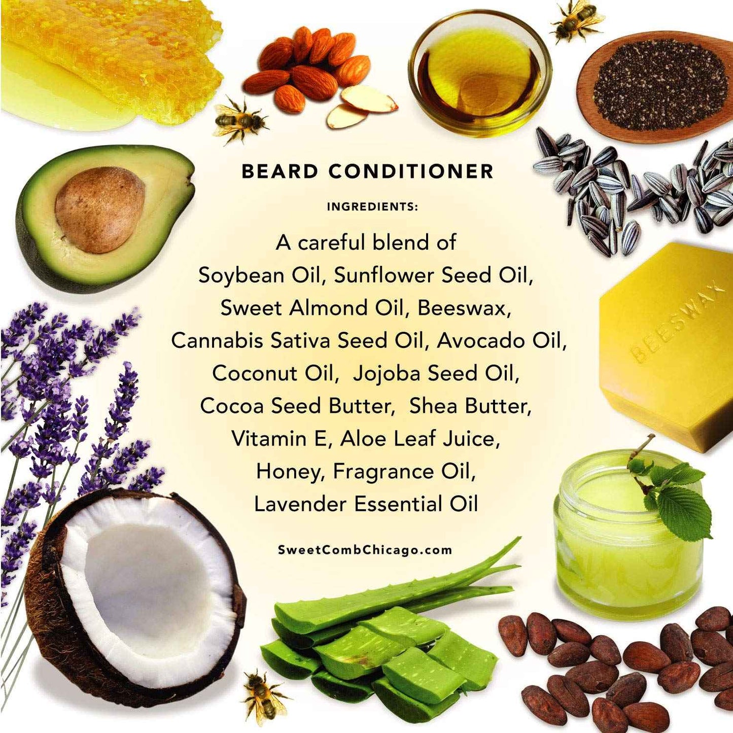 Beeswax Beard Conditioner: NATURAL Refreshing Beard Care, STRENGTHENS and SOFTENS Beards & Mustaches - Leave in Conditioner. Great for Father's Day, Birthdays and Christmas Gifts 4 oz