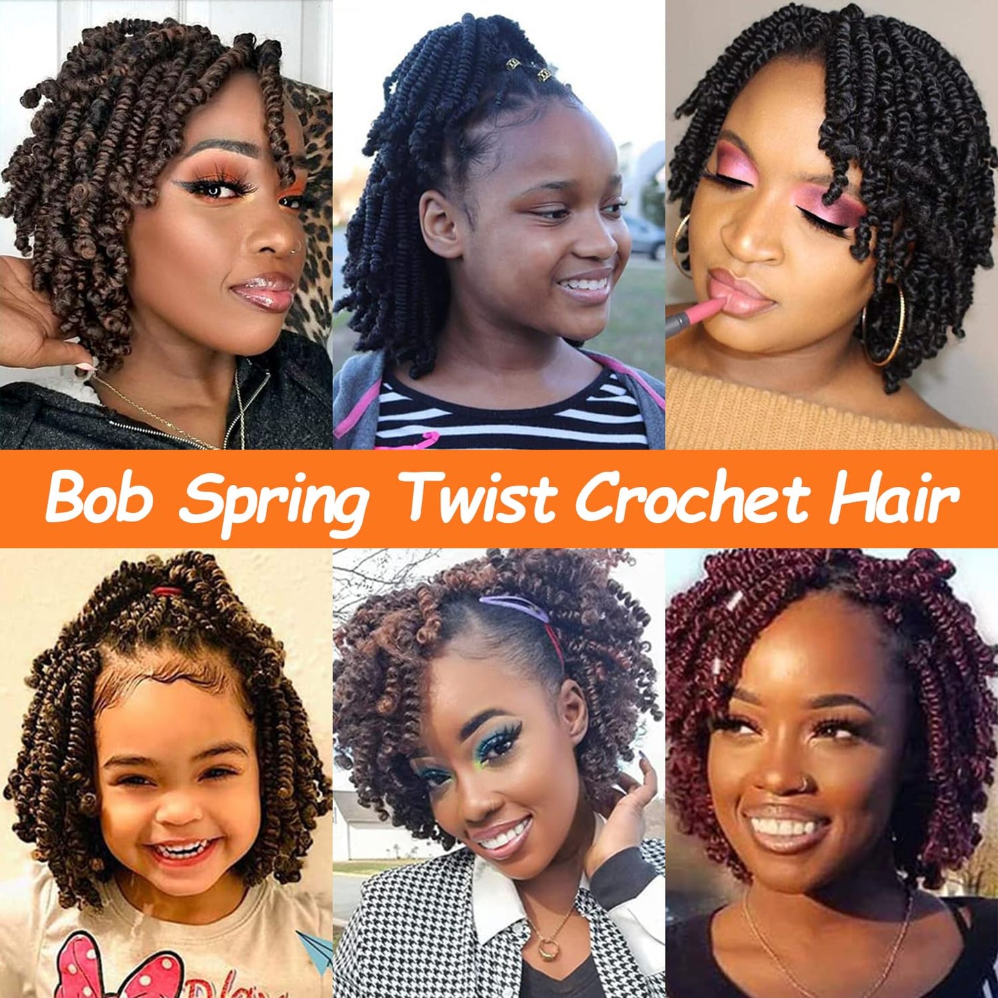 8 Packs Short Spring Twist Crochet Hair 4Inch Pretwisted Passion Twist Crochet Hair Curly Pre Looped Crochet Braids Hair Bomb Twist Kids Crochet Hair for Black Women (4 Inch, T27#)