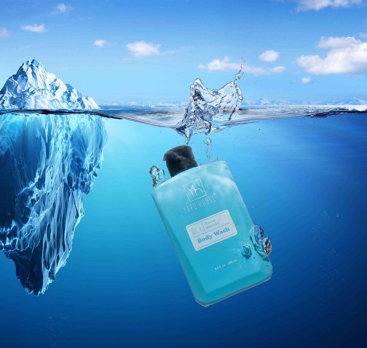 Yard House Bath and Body Mens Gift Set - Glacier Absolute - Premium Fathers Day Birthday Christmas Gifts Ideas For Him - Skin Care Kits For Men in Leather Toiletry Bag w. Full Size Items