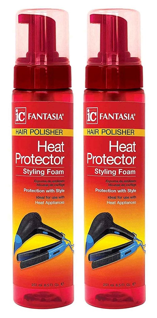 Fantasia Ic Heat Protector Styling Foam Polisher 8.5 Ounce (Pack of 2)