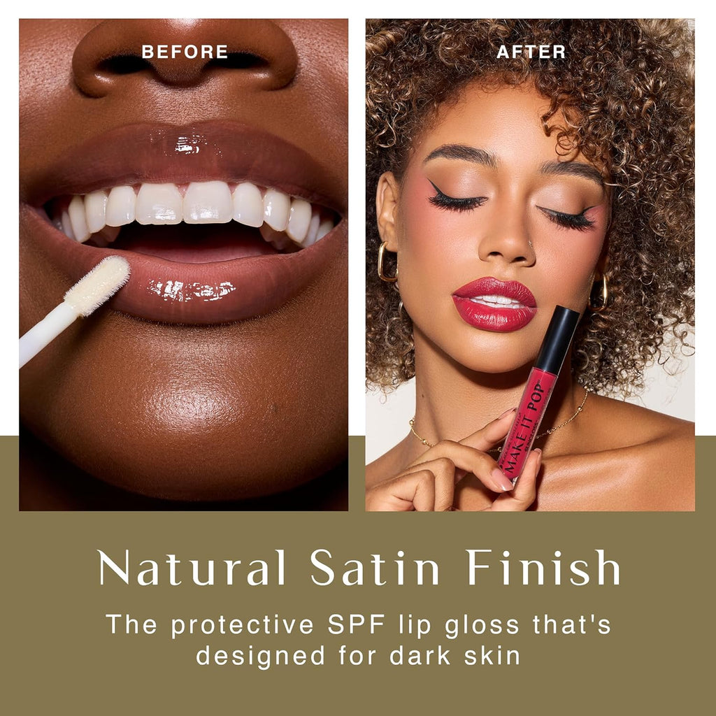 BlackGirlSunscreen BLACK GIRL SUNSCREEN - Make It Pop Sungloss - Revolutionary Sun Protection and Gloss in One - SPF 50 (Cherry Noir)