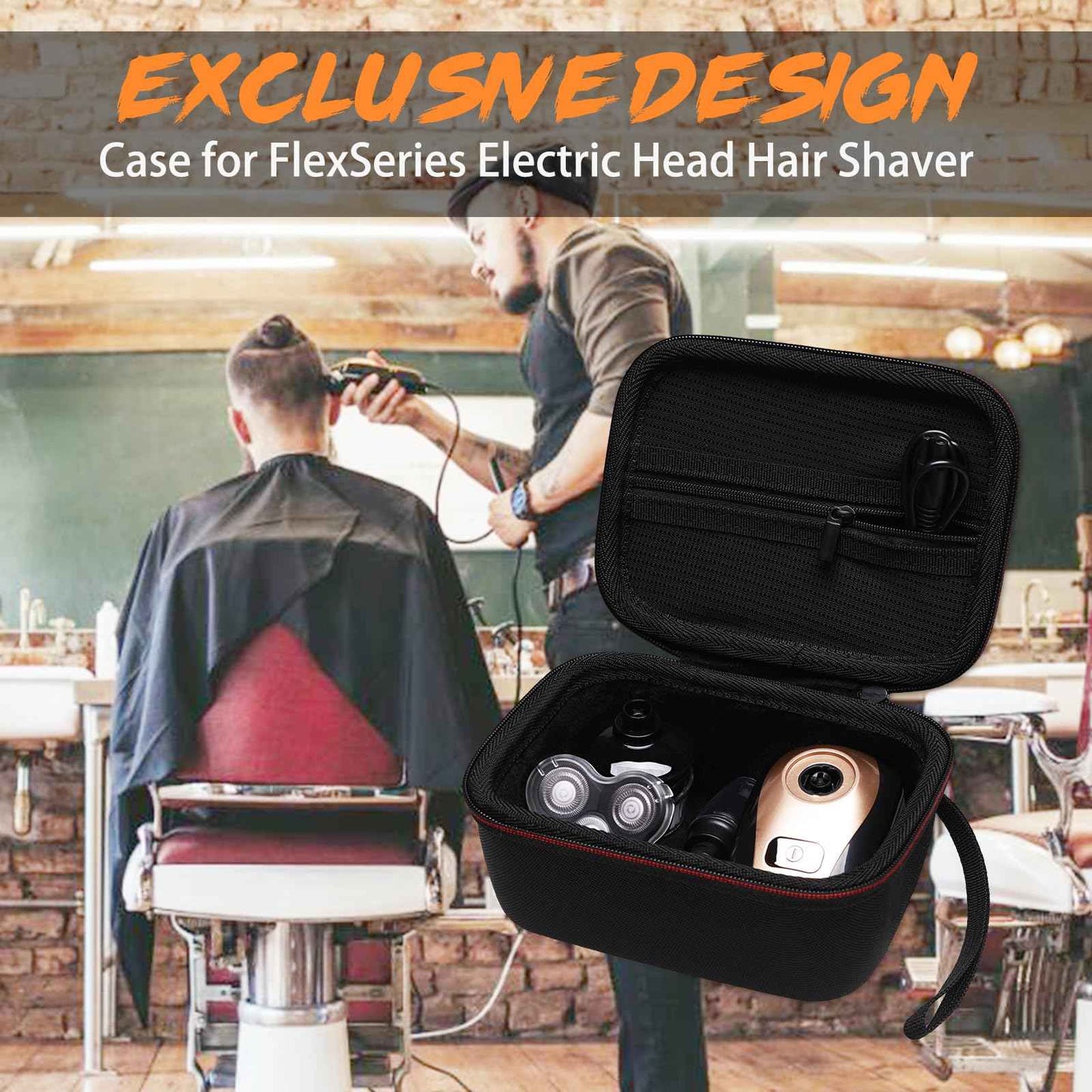 LTGEM Electric Shaver Case Compatible with FlexSeries Electric Head Hair Shaver, Bald Head Waterproof Razor Cases-Travel Protective Carrying Storage Bag (Only Case)