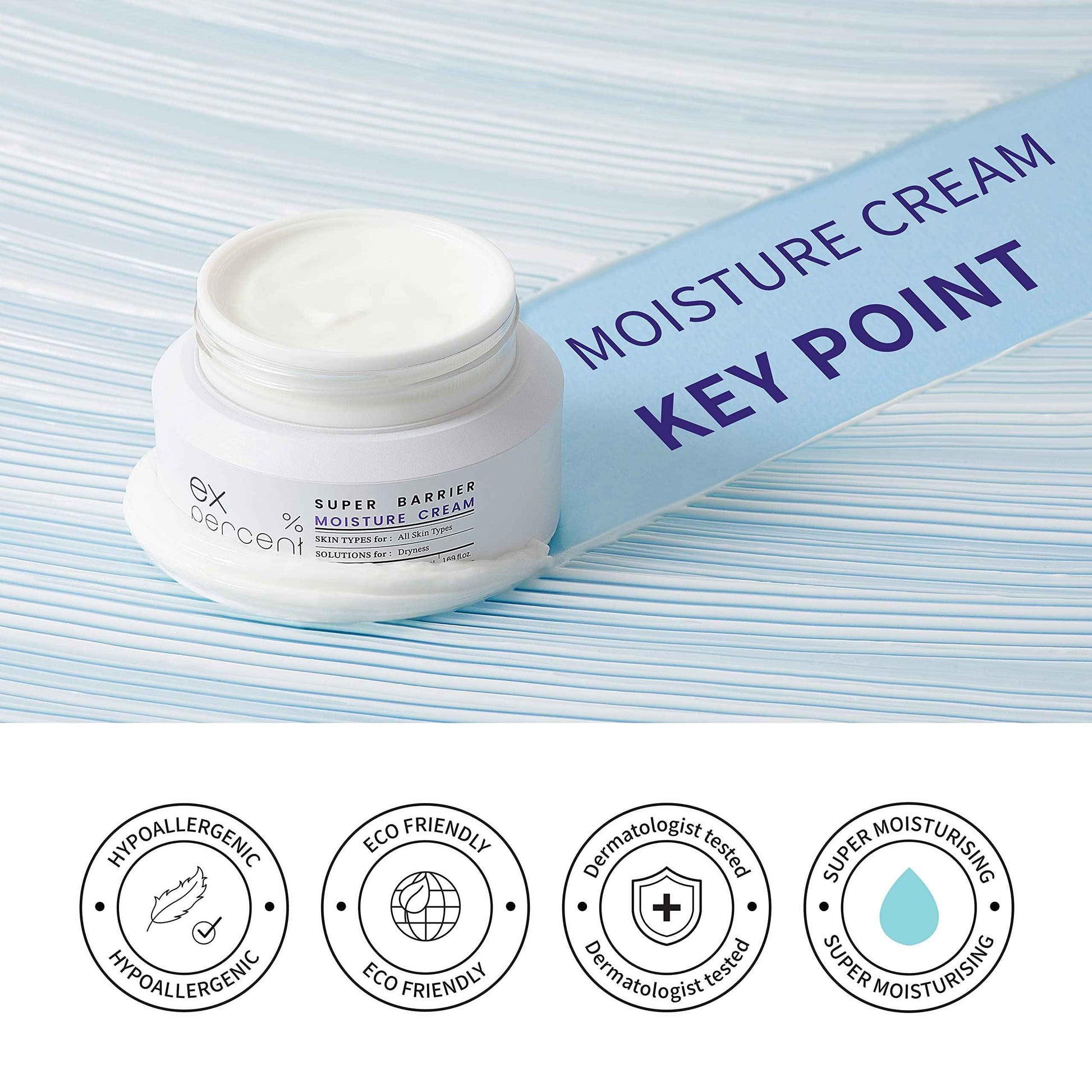 I'VEL Super Barrier Moisture Cream, Lasting Face Moisturizing with Hyaluronic Acid, panthenol and ceramides, Hydration for Dry & Sensitive Skin 1.69 FlOz