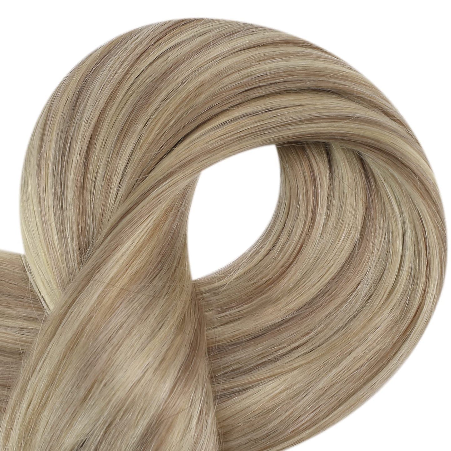 Full Shine Hair Extensions Real Human Hair Clip ins Blonde Highlight Seamless Clip in Human Hair Extensions 18 Inch 8 Pcs PU Clip in Extensions Skin Weft Clip in Hair Extensions 120 Grams