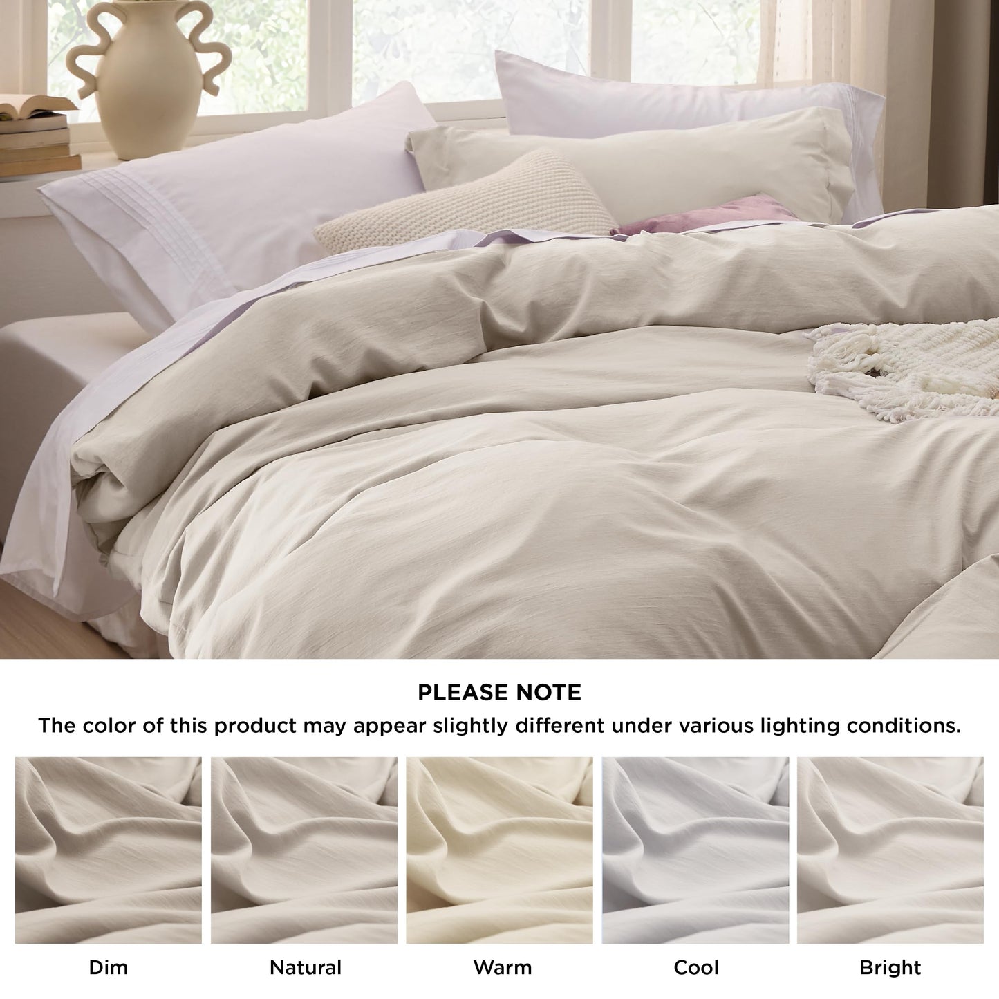 Bedsure Twin Duvet Cover Set - Soft Prewashed Duvet Cover Twin Size, 2 Pieces, 1 Duvet Cover 68x90 Inches with Zipper Closure and 1 Pillow Sham, Linen, Comforter Not Included