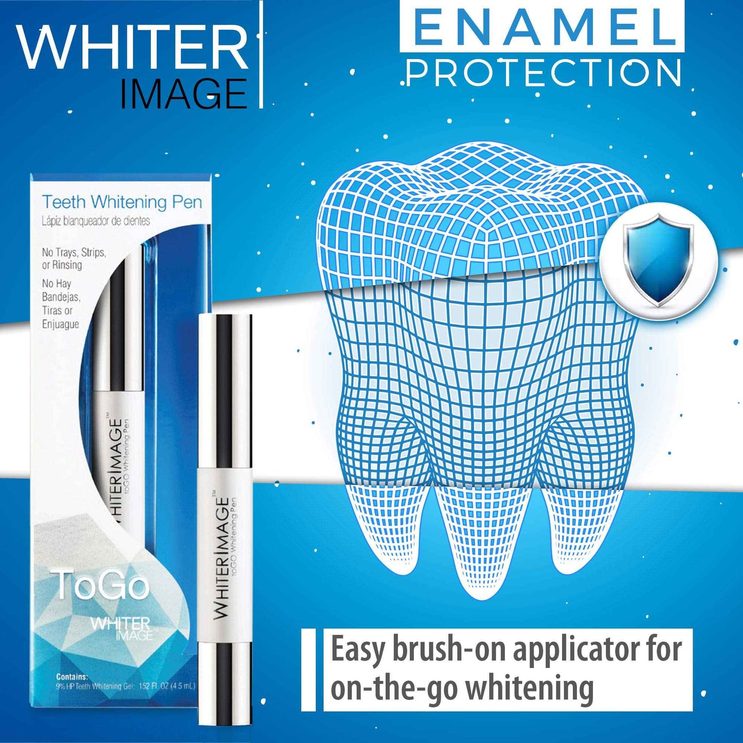 Whiter Image Togo Teeth Whitening Pen, Erases Stubborn Teeth Stains While Strengthening Enamel, Restorative Serum Gel That Reverses Enamel Damage from Bleaching