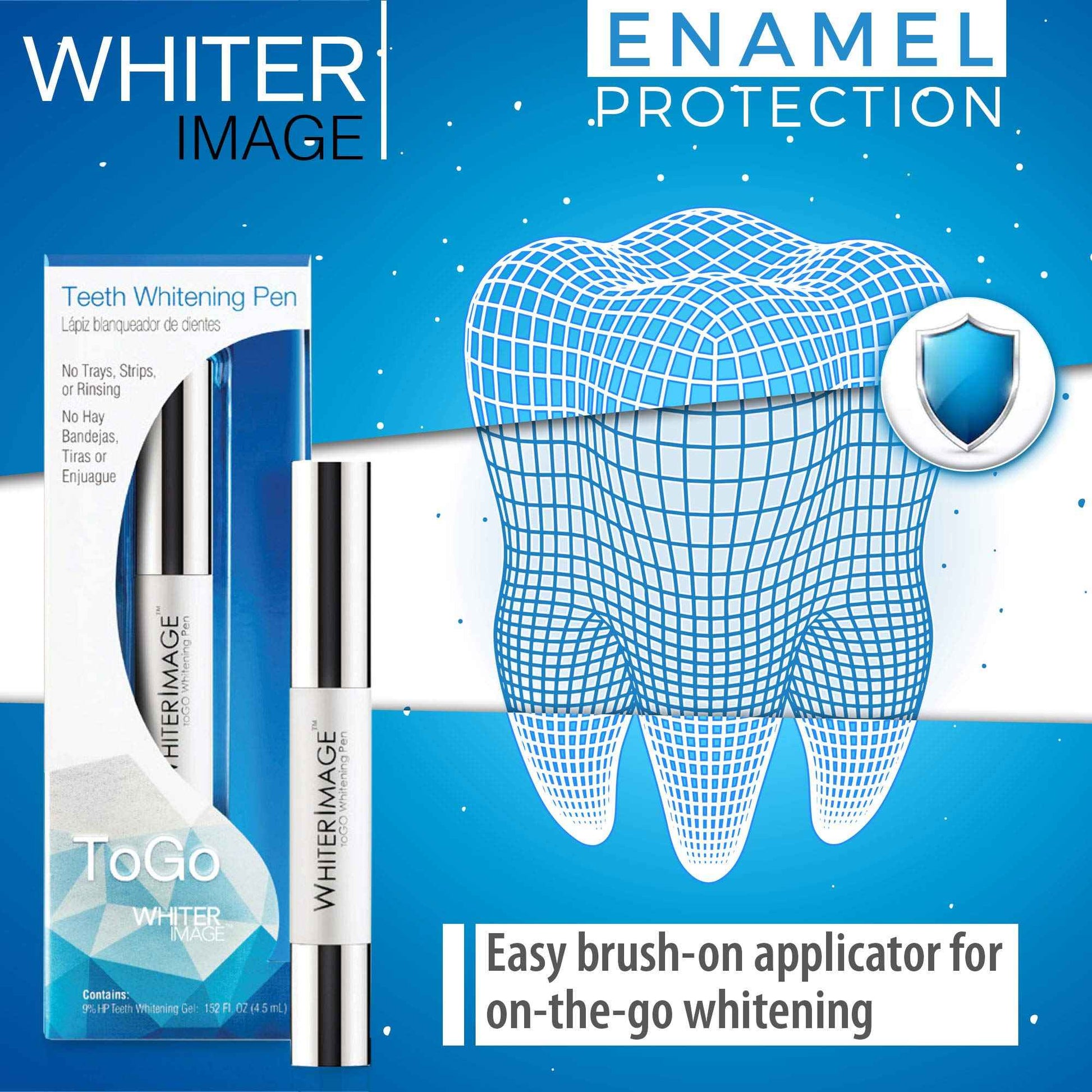 Whiter Image Togo Teeth Whitening Pen, Erases Stubborn Teeth Stains While Strengthening Enamel, Restorative Serum Gel That Reverses Enamel Damage from Bleaching
