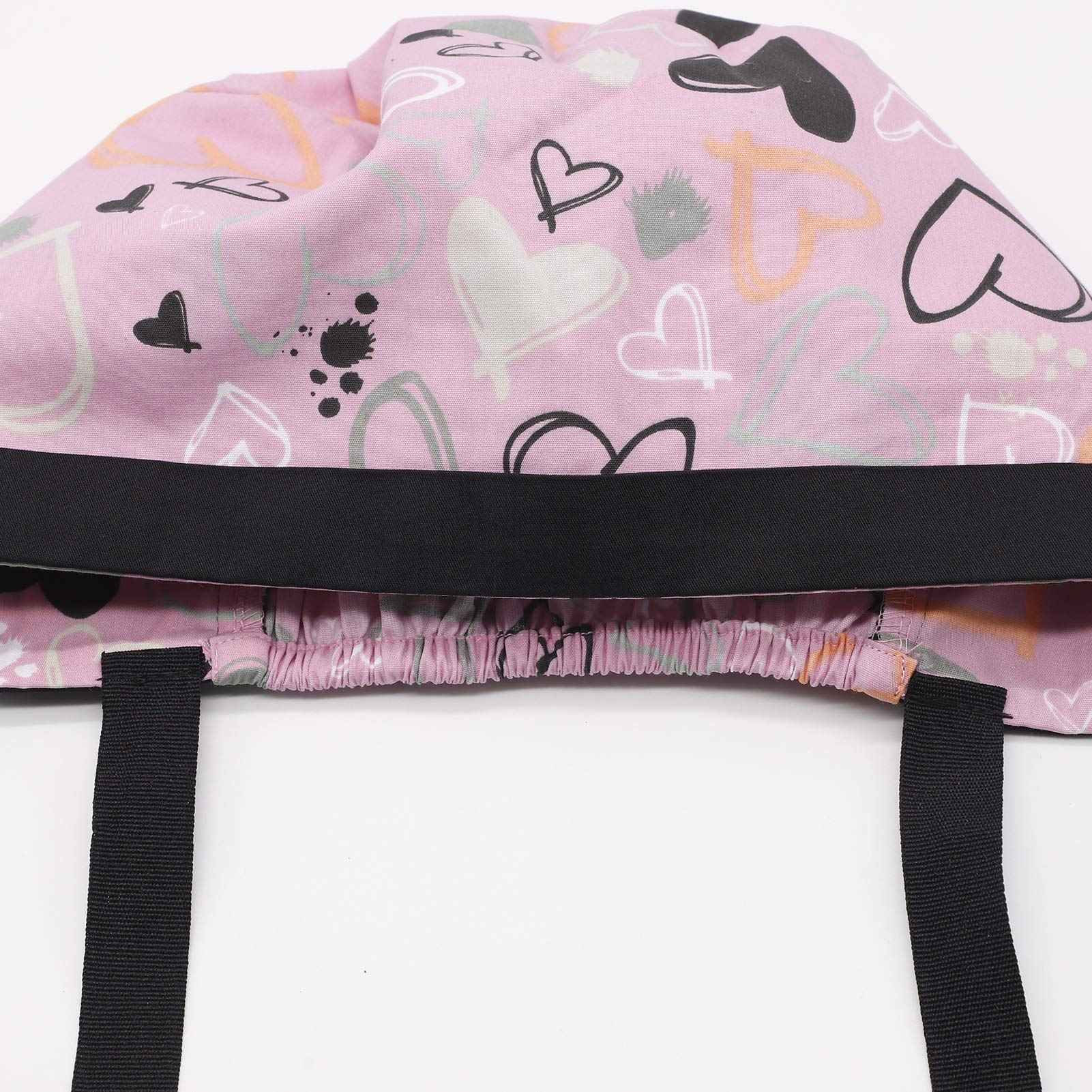 Hotme Working Cap with Buttons and Sweatband Adjustable Ribbon Tie Ponytail Hats for Women,Long Hair Head Covers Hair Caps