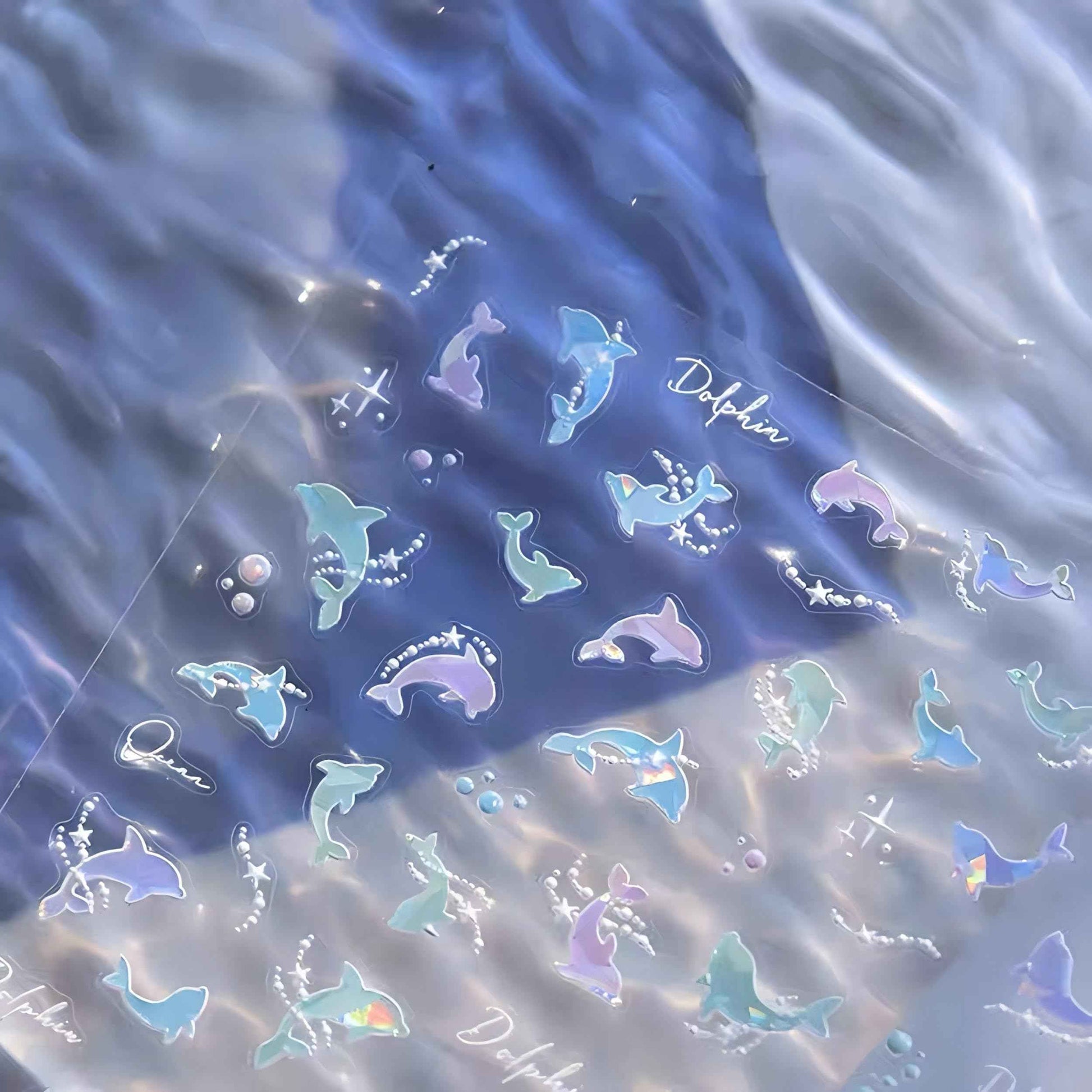 Dedyel Beach Nail Art Stickers 5D Embossed Seashell Starfish Dolphin Summer Self Adhesive Nail Stickers for Women Girls DIY Manicure Decoration