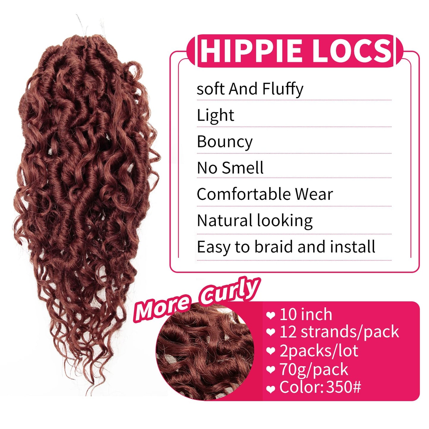 Goddess Locs Crochet Hair 22Inch 2Packs Pre-looped Short River Locs Curly Faux locs Crochet Hair Hippie Locs Bohemian Locs Crochet Braids for Black Women(350#, 22inch(Pack of 2))