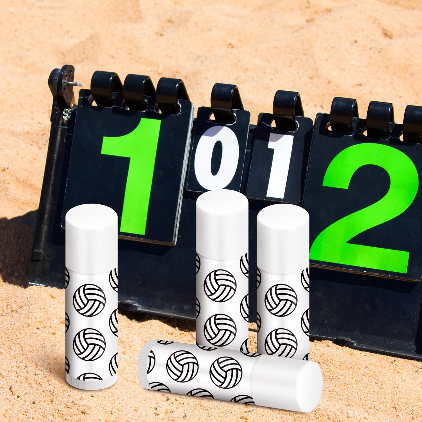 Demissle 24 Pcs Volleyball Sports Team Gifts Sports Lip Balm Sports Party Favors Sports Theme Lipstick for Team Gifts