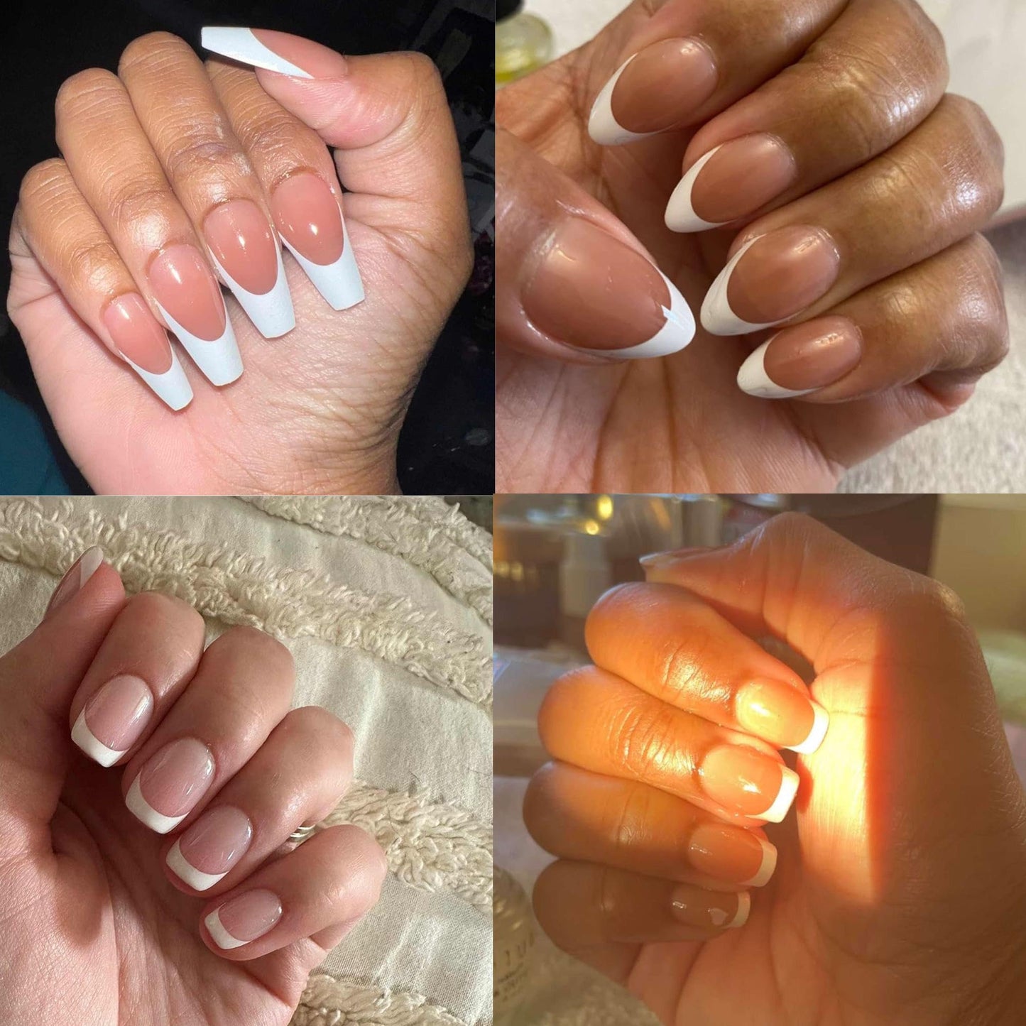 Kocymin Press On Nails, 5 sets 15 size | Increased Adhesion | Pre-applied Coat | Reusable & Damage-free Removal | 3 Weeks Lasting, No Glue Included (A-S Coffin)