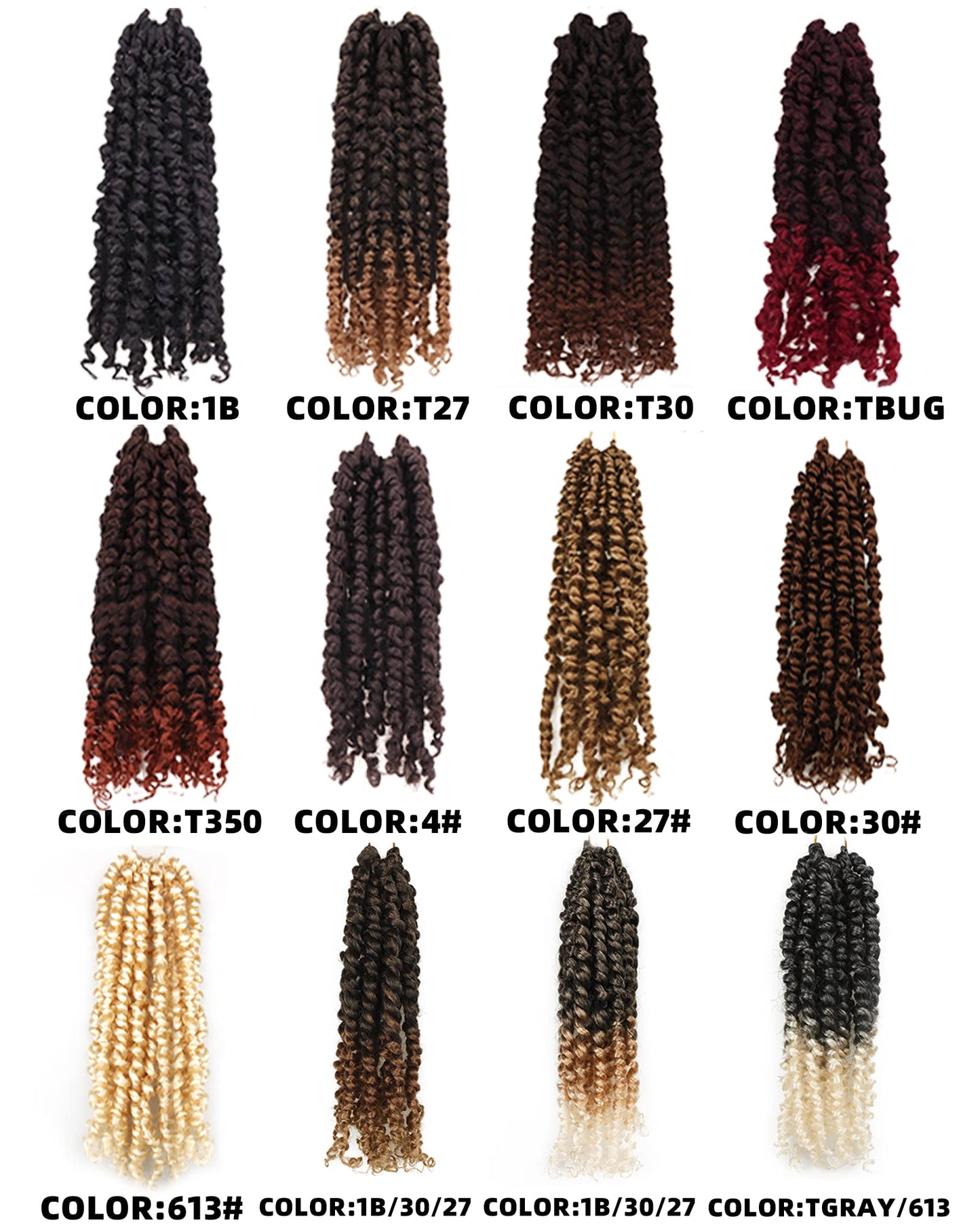 Miss Sula Passion Twist Hair-Pre-twisted Passion Twists,Pre-Looped Crochet Braids Made Of Bohemian Hair Synthetic Braiding Hair Extensions (6 Inch(Pack of 8), T1B/350)