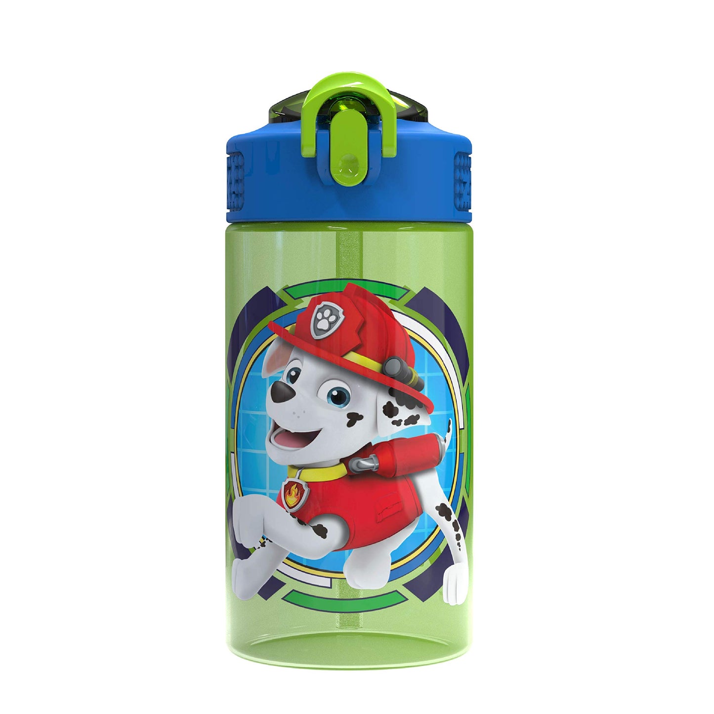 Zak Designs Paw Patrol Kids Spout Cover and Built-in Carrying Loop Made of Plastic, Leak-Proof Water Bottle Design (Rocky, Rubble & Chase, 16 oz, BPA-Free)