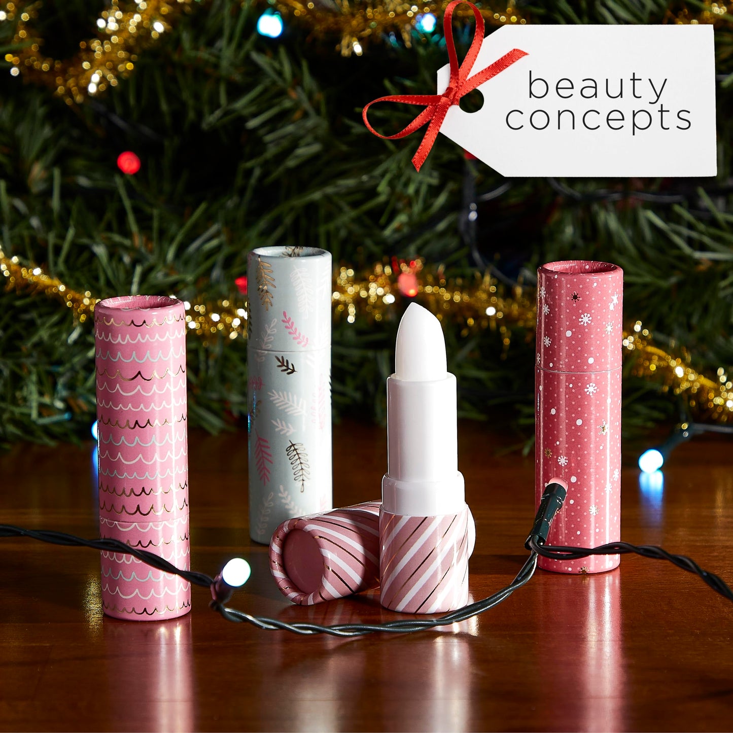 Beauty Concepts So Sweet Lip Balm Pack, 4 Pack Moisturizing Lip Balm for Dry Cracked Lips in Pink Stocking