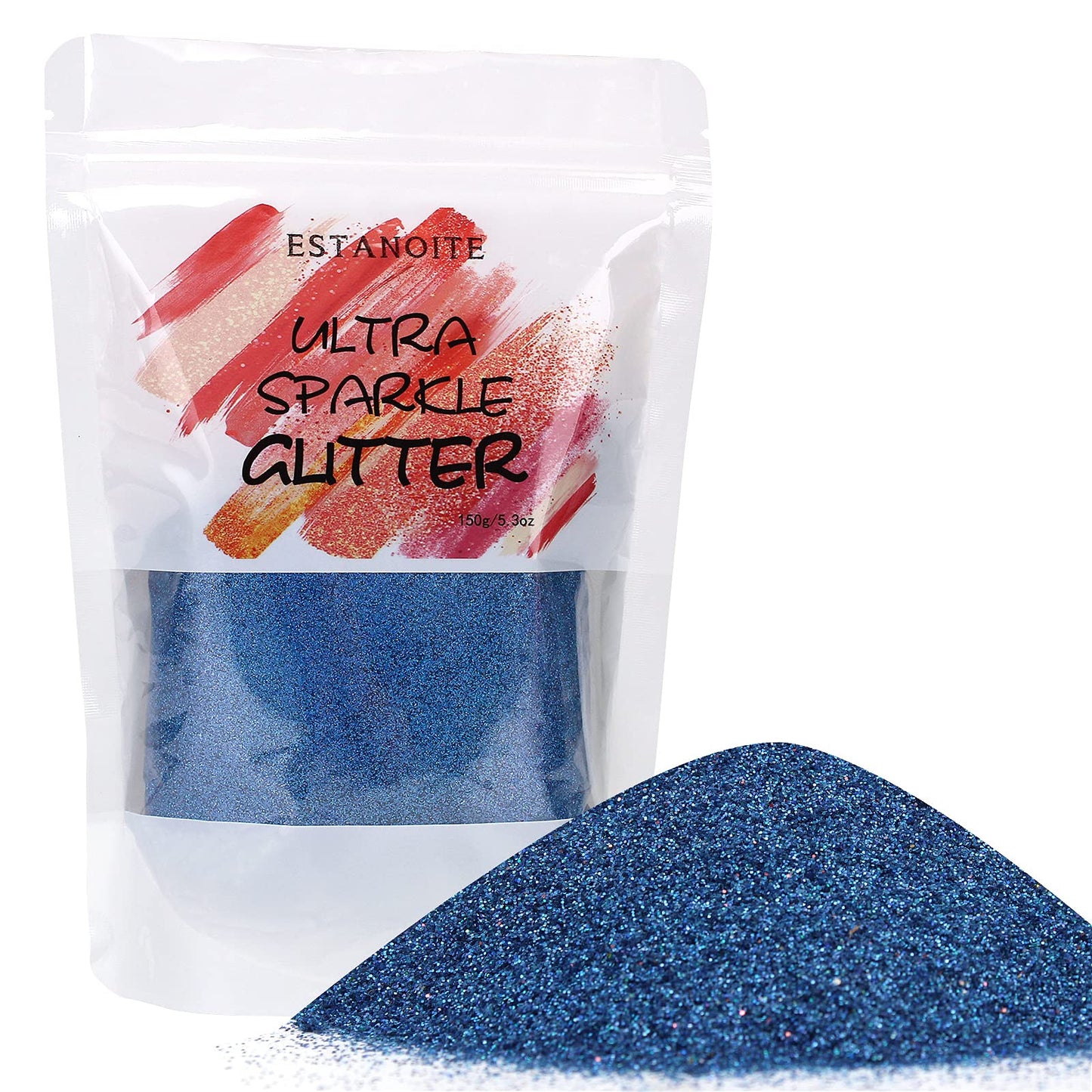 Holographic Glitter Powder, 150g Multi Purpose Dust Powder for Arts & Crafts, Ultra Fine Glitter for Nail Decoration Weddings Flowers Face Eye Body Nails Skin Hair Festival (Royal Blue)