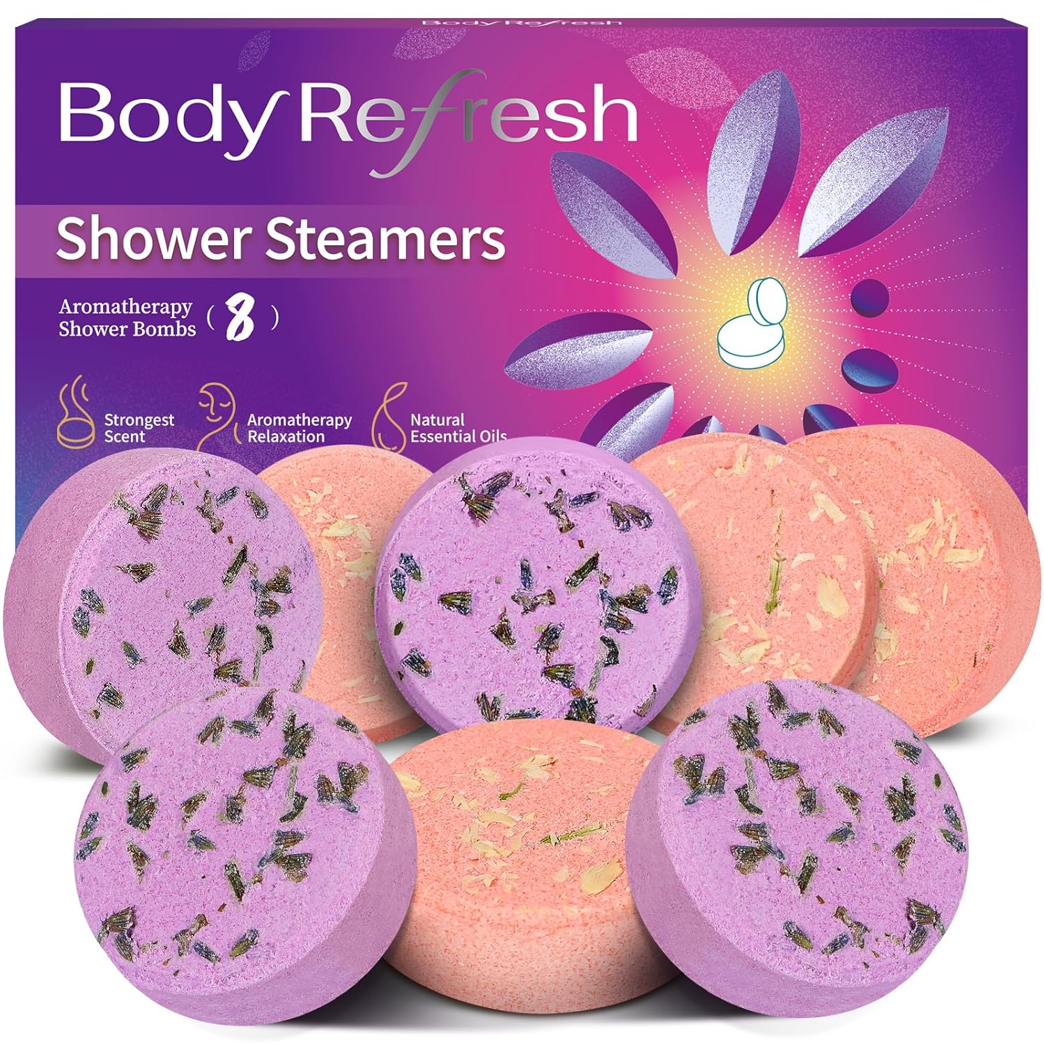 Shower Steamers Aromatherapy - 8 Pack Shower Bombs with Natural Essential Oils, Birthday Gifts for Women Self Care Relaxation Home SPA Stress Relief, Gifts for Girlfriend Teacher Womens Christmas Gift