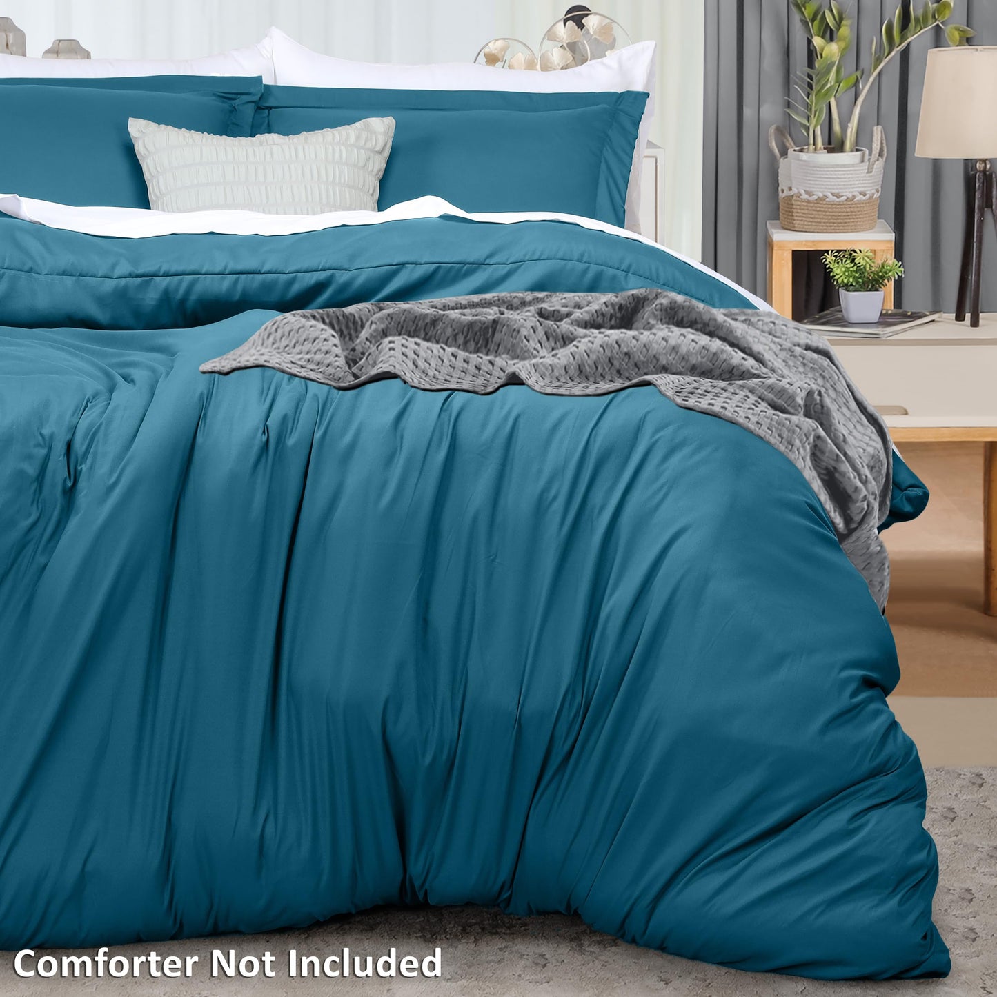 Utopia Bedding Duvet Cover Queen Size - 1 Duvet Cover with 2 Pillow Shams - 3 Piece Bedding Duvet Cover with Zipper Closure - Soft Brushed Microfiber, 90 X 90 Inches (Queen, Denim Blue)