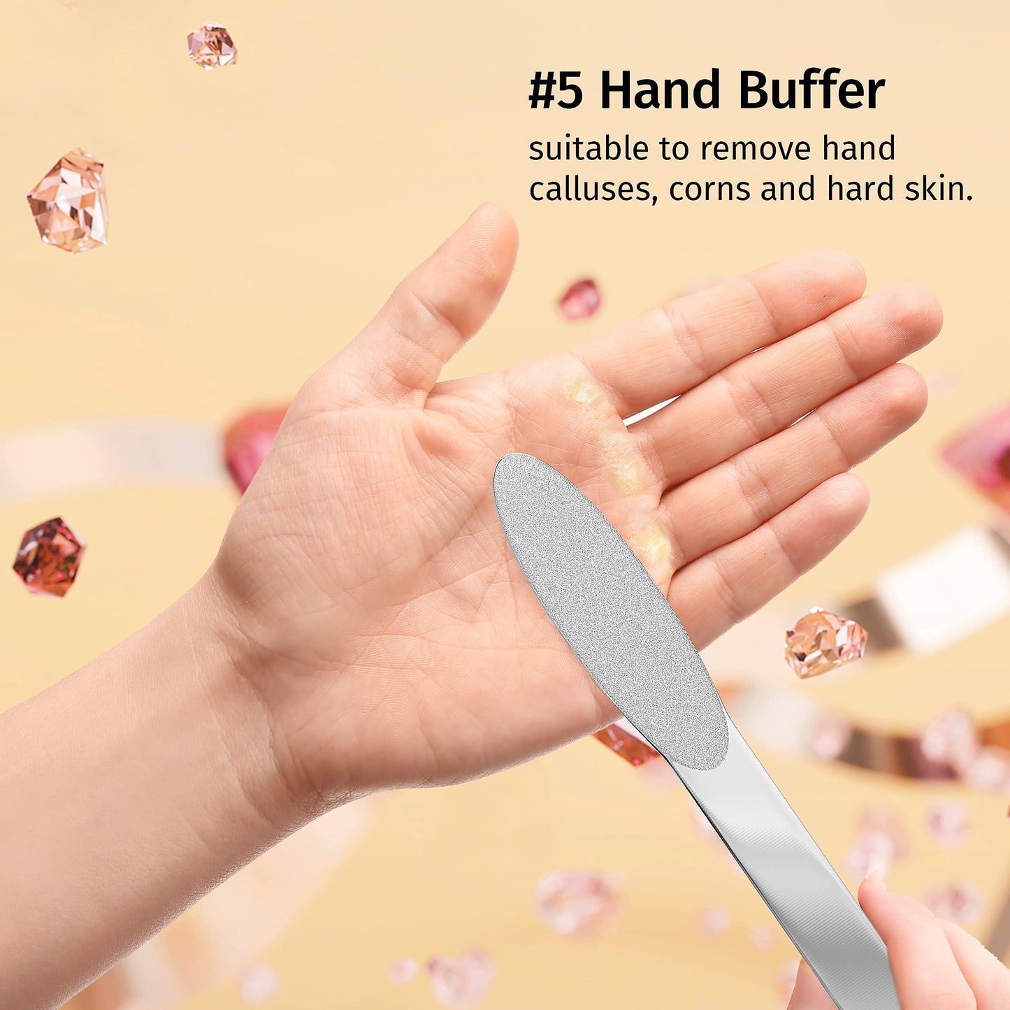 Diamancel Luxury Diamond Hand Buffer - #5 Fine Grit Hand Rasp - Smooths Calluses & Rough Skin