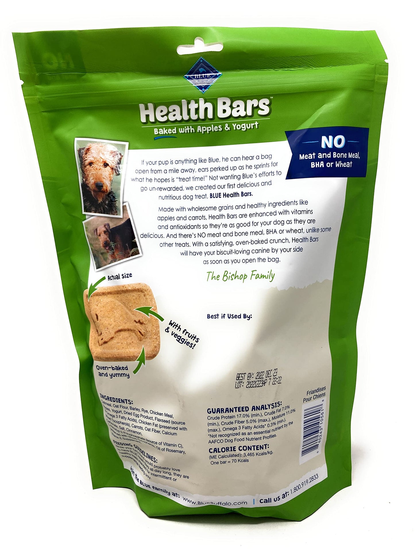 Blue Buffalo Health Bars with Apple and Yogurt Treats For Dogs