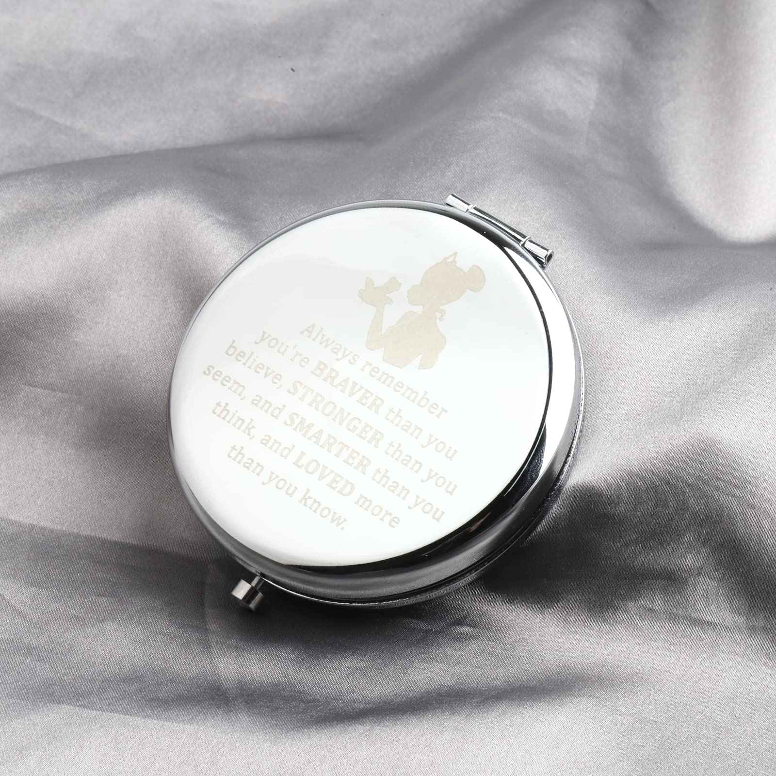 MYOSPARK Frog Inspired Gift Princess Fans Gift Princess Compact Makeup Mirror Jewelry Frog Lover Gift Fandom Gift (P-Frog Mirror-Silver)