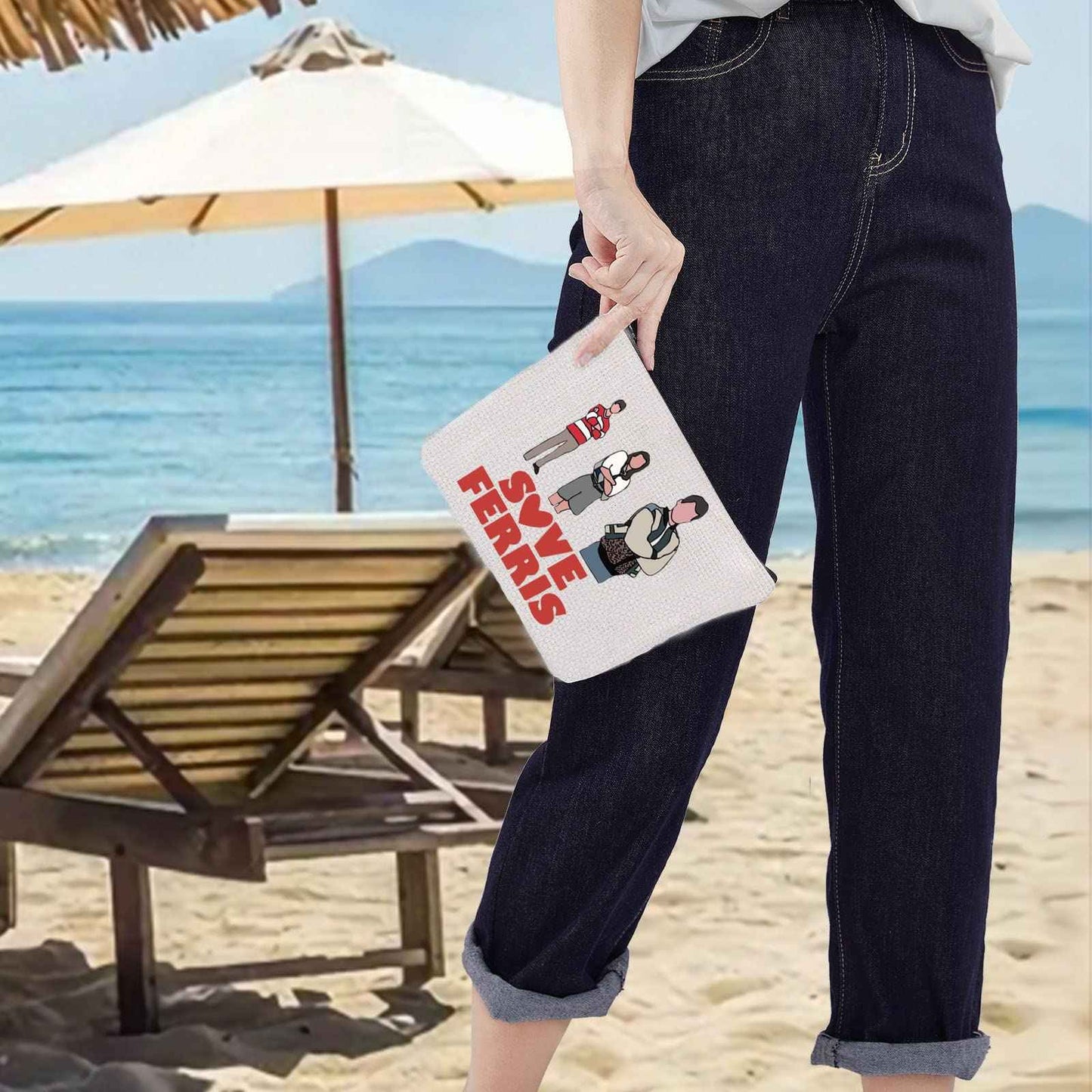 LEVLO Ferris Movie Cosmetic Make Up Bag Ferris & Xenon Movie Fans Gift Save Ferris Makeup Zipper Pouch Bag(Save Ferris)