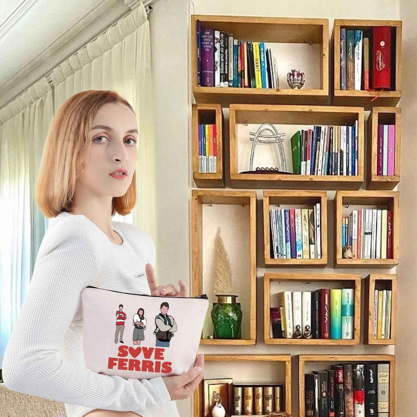 LEVLO Ferris Movie Cosmetic Make Up Bag Ferris & Xenon Movie Fans Gift Save Ferris Makeup Zipper Pouch Bag(Save Ferris)