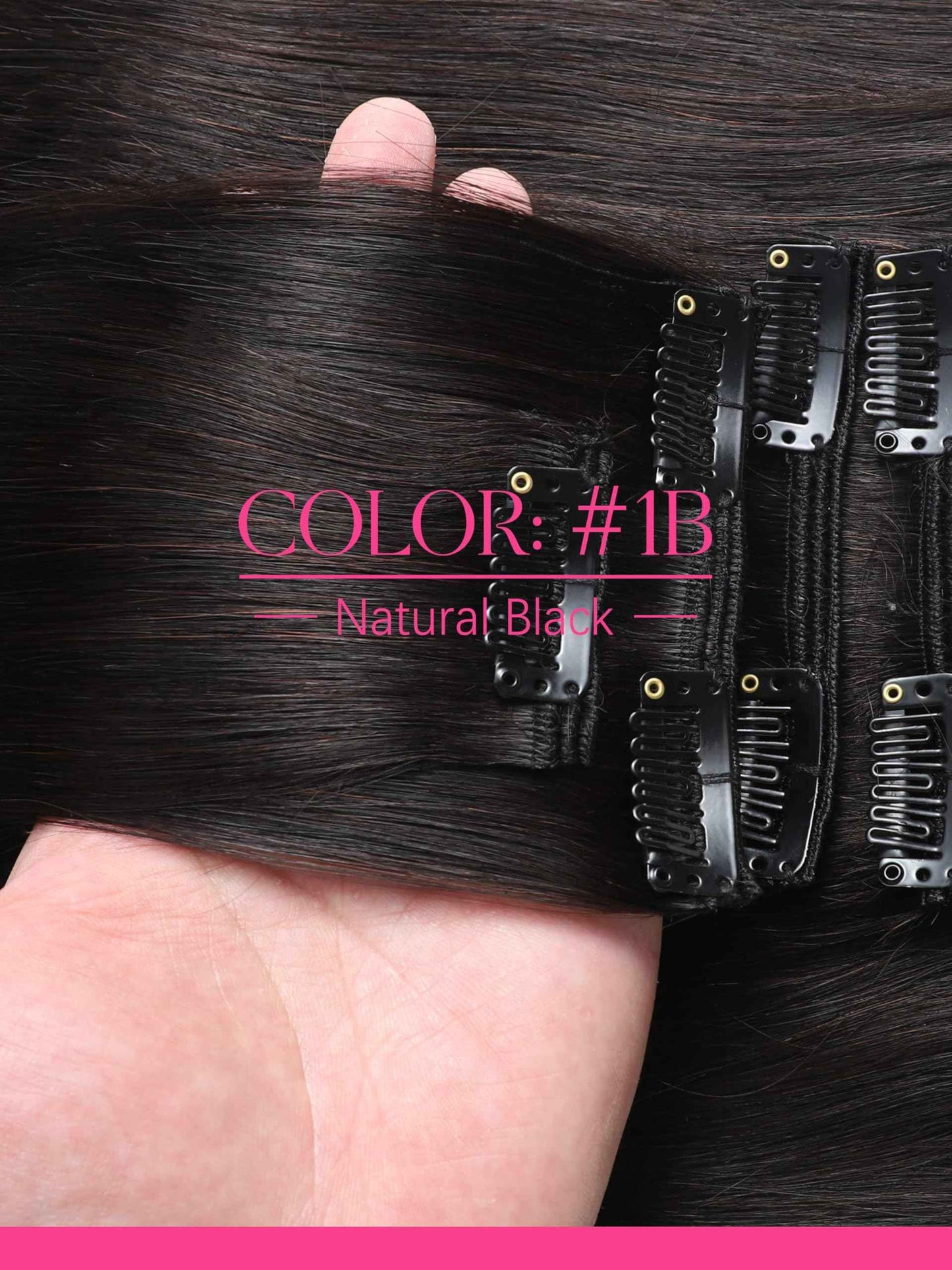 Lacer Clip in Hair Extensions Real Human Hair, 16 Inch Straight Clip ins 1B Natural Black, Remy Human Hair Extensions 7pcs Per Set