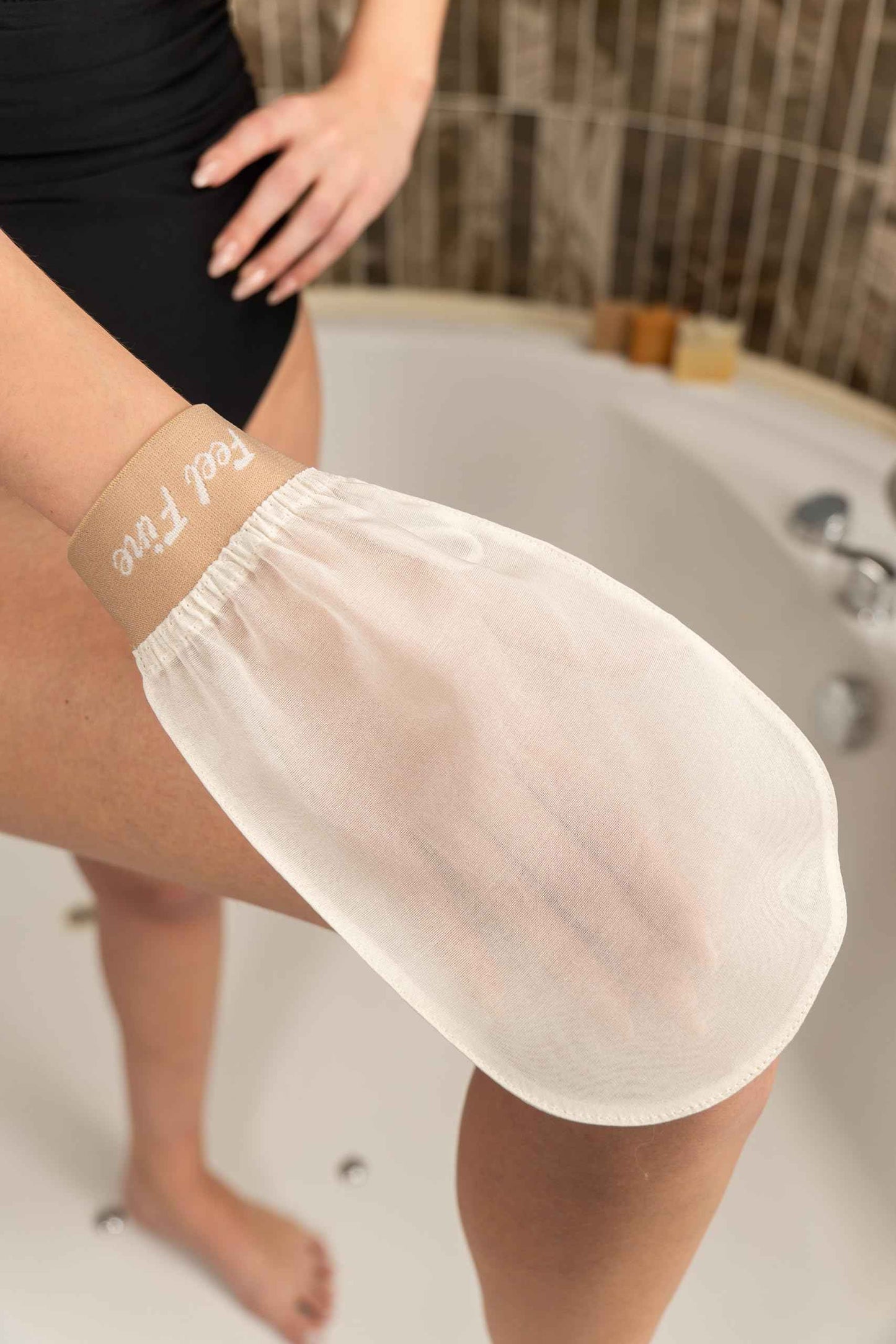 Feel Fine Turkish Exfoliating Mitt Set – 100% Raw Silk Hammam Kese Glove for Men & Women | Handcrafted Turkish Skin Peeling Scrubber Bath & Sauna Exfoliator (Feel Fine)