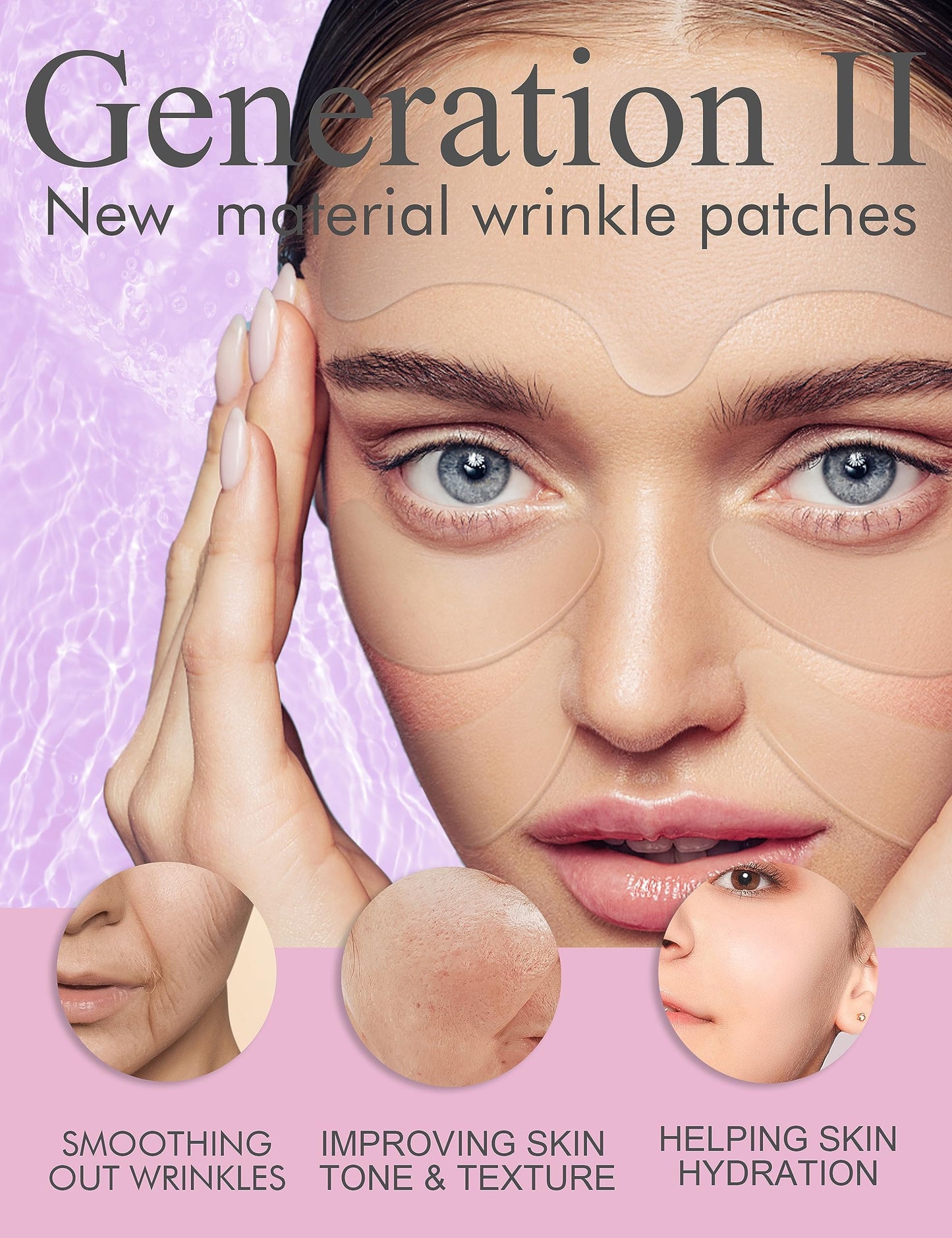 Akissos Forehead Wrinkle Patches Gen II Silicone Face Patches for Wrinkle and Dark Circle Puffy Eyes - Face Tape Set for Forehead, 11, Eye, Mouth & Nasolabial Areas - Reusable up to 30 Times - 5 PCS