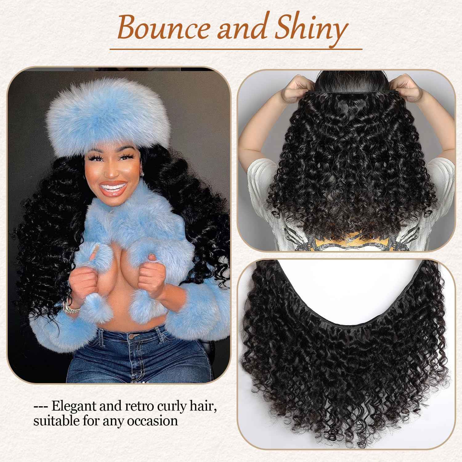 Lemoda Burmese Deep Wave Bundles Human Hair 16 Inch 100% Unprocessed Raw Human Hair Loose Deep Wave Bundles Extensions 15A Raw Burmese Curly Bundles Natural Color