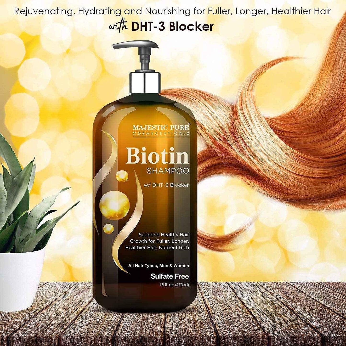 Majestic Pure Biotin with DHT Blocker Complex Shampoo and Conditioner Set (16 oz each) and Biotin Shampoo (16 oz) Bundle