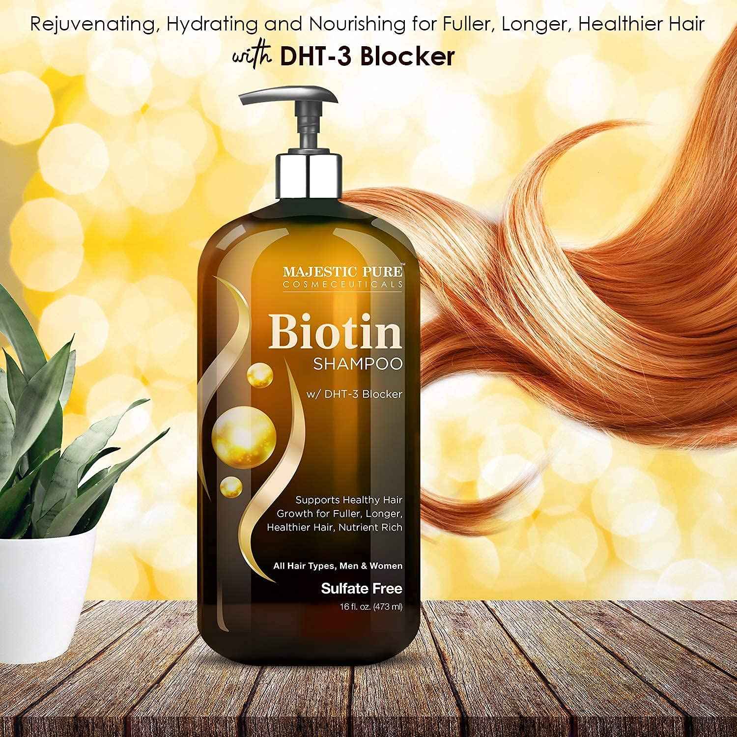 Majestic Pure Biotin with DHT Blocker Complex Shampoo and Conditioner Set (16 oz each) and Biotin Shampoo (16 oz) Bundle