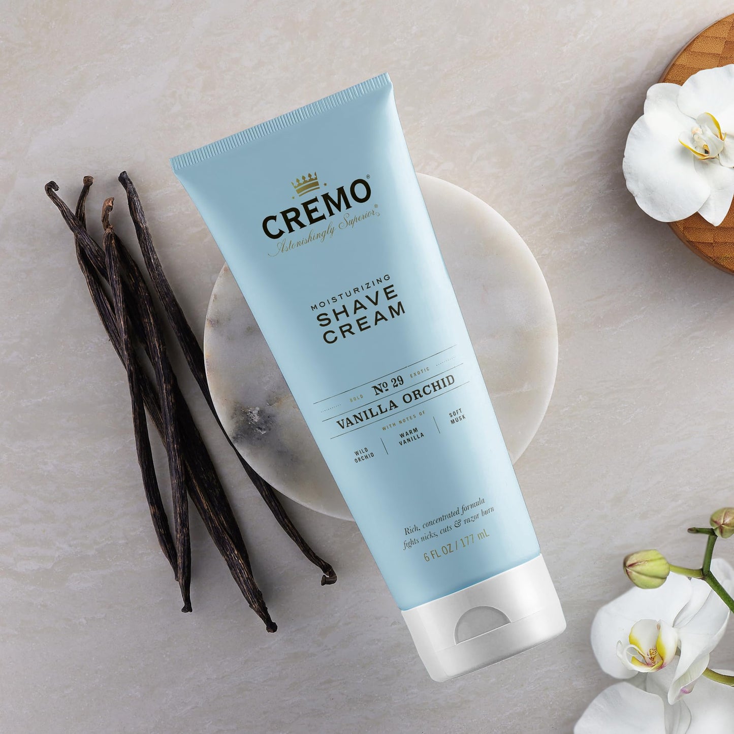 Cremo Vanilla and Orchid Moisturizing Shave Cream, Astonishingly Superior Ultra-Slick Shaving Cream for Women Fights Nicks, Cuts and Razor Burn, 6 Fl Oz (2 Pack)