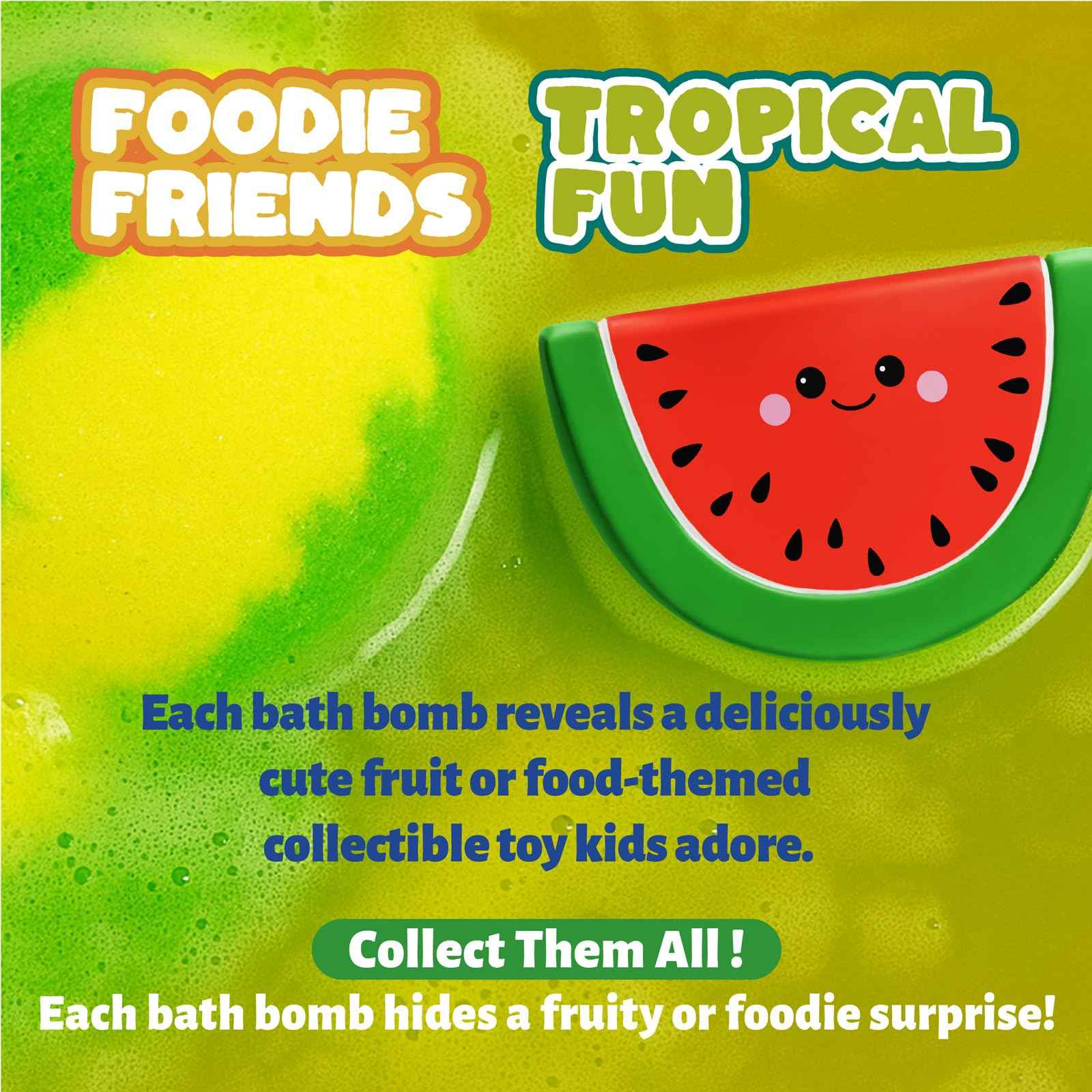 Zippytots Kids Bath Bombs with Food Toys Inside, 16 Pack Colorful Surprise Bath Fizzies Set, Organic Fizzy Bubble Bath Bombs for Girls & Boys, Ages 3+