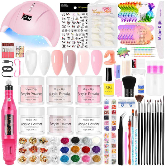 Acrylic Nail Kit Set Electric Drill Manicure Dryer Lamp Acrylic Nail 3D Art Manicure Supplies for beginners with everything