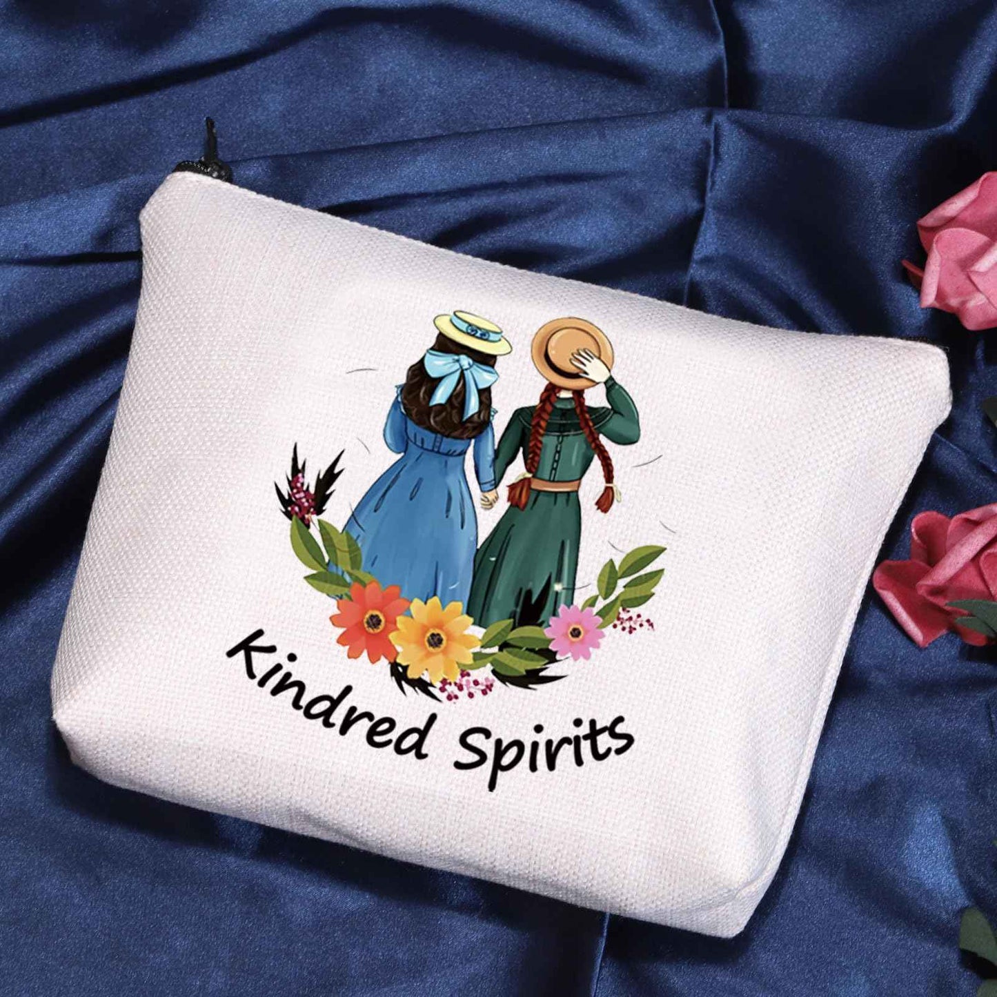 POFULL Kindred Spirits Cosmetic Bag Anne Green Gift Book Lover Gift Friendship Makeup Bag (Kindred Spirits)
