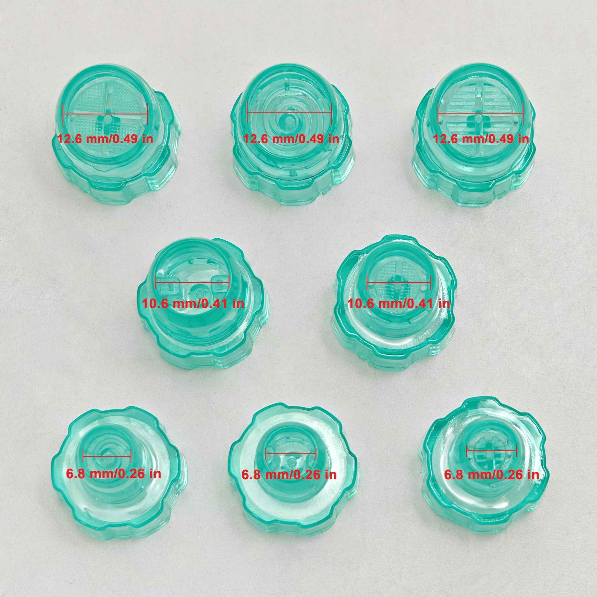 Elitzia 8pcs Professional Vortex Skincare Tip Set Multi-Shape Exfoliating Skin Cleaning Heads for Hydradermabrasion Machines (Cyan)
