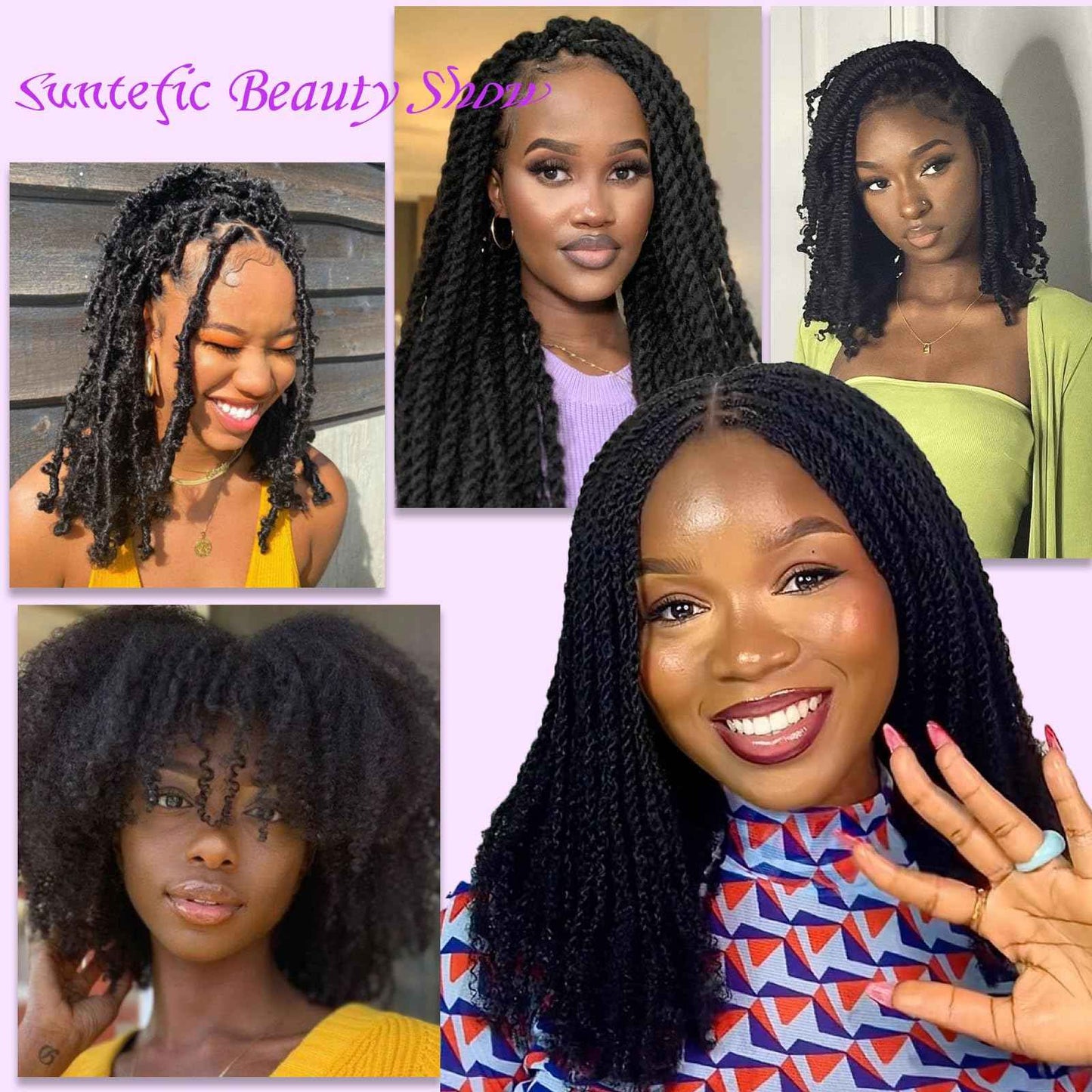 Afro Kinkys Bulk Human Hair For Braiding, 50 Gram Afro Kinky-Curly Human Hair Bundles For Mini Twists Braids Dreadlock Extensions Locs Repair Can Dye And Bleach (1B, 16 Inch (Pack of 1))