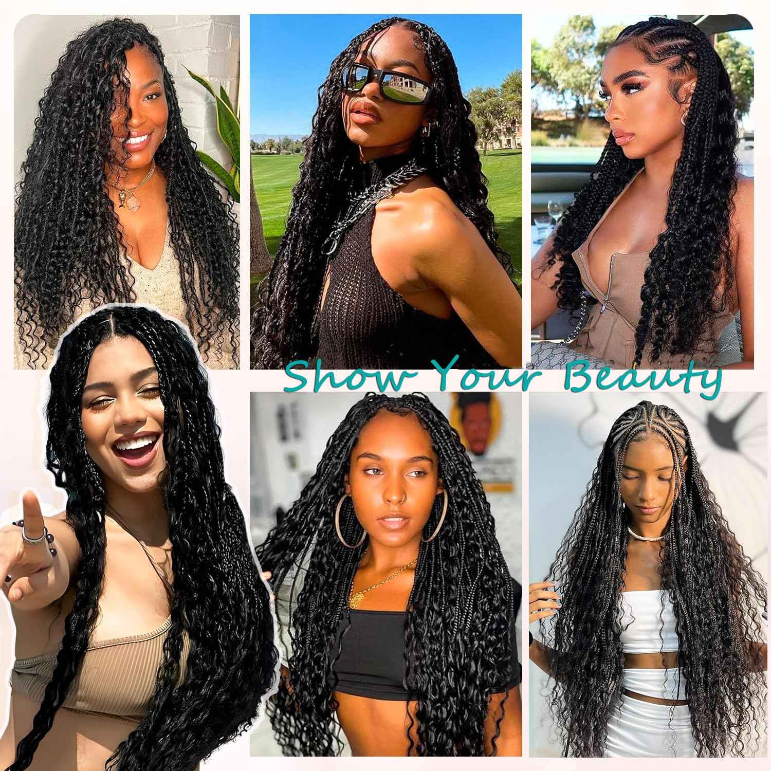 Human Braiding Hair for Boho Braids 110g 20 Inch Deep Water Wave Bulk Human Hair for Braiding No Weft 12A Wet and Wavy Curly Human Hair Extensions 2 Bundles/Pack Natural Color