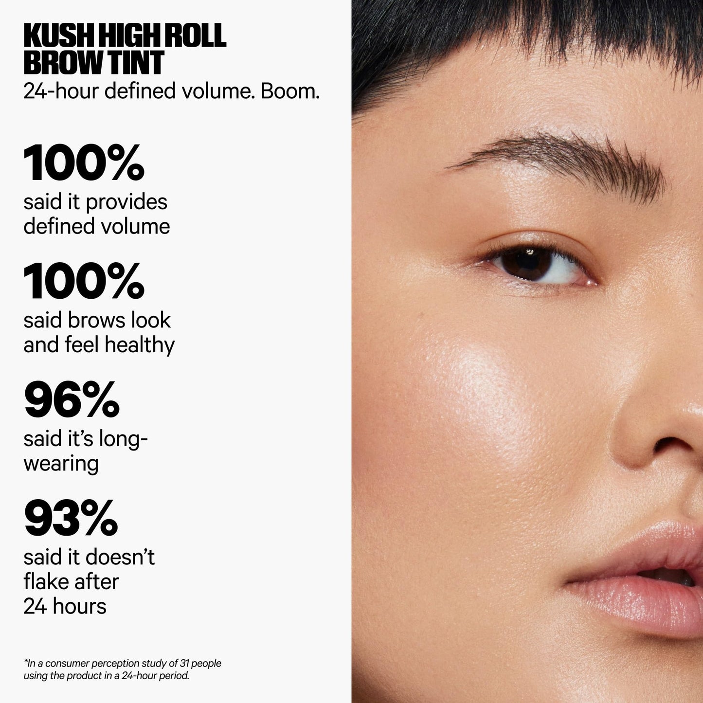 Milk Makeup KUSH High Roll Defining & Volumizing Longwear Tubing Brow Tint, Haze (Blond) - 0.16 oz - Up to 24-Hour Wear - Vegan, Cruelty Free